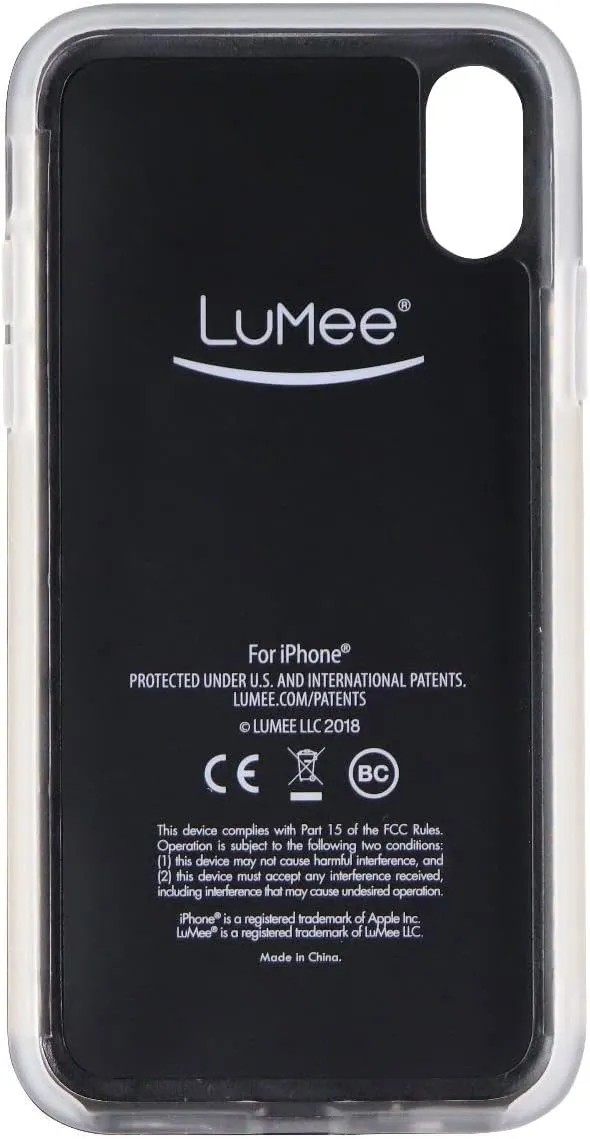 LuMee Duo Phone Case, Red Glitter | Front & Back LED Lighting, Variable Dimmer | Shock Absorption, Bumper Case, Selfie Phone Case | iPhone X/iPhone Xs