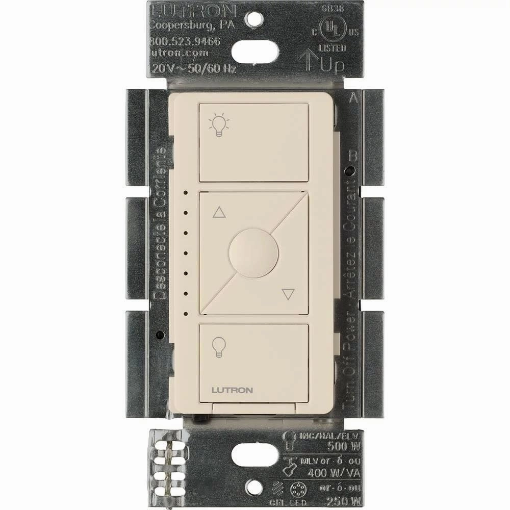 Lutron Caseta Original Smart Dimmer Switch ELV  (Lutron Hub Required), 250W LED, Single-Pole/3-Way, Neutral Required, PD-5NE-LA, Light Almond