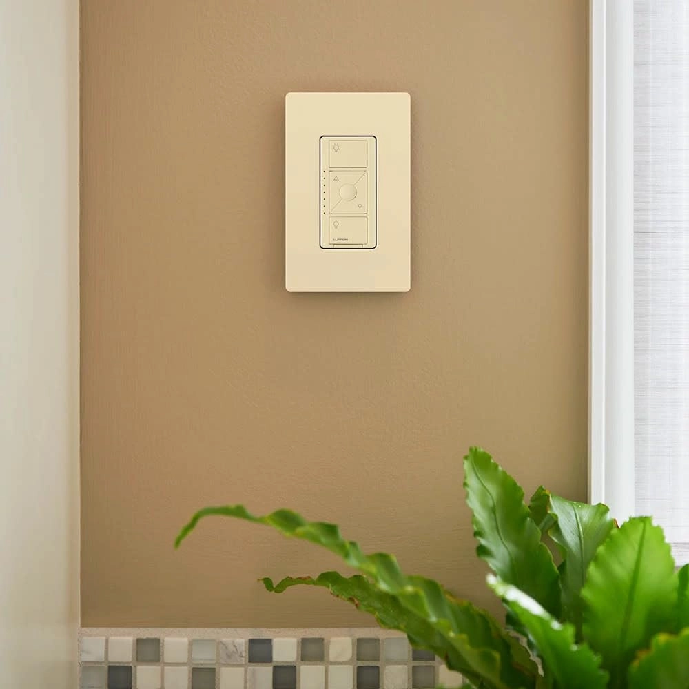 Lutron Caseta Original Smart Dimmer Switch ELV  (Lutron Hub Required), 250W LED, Single-Pole/3-Way, Neutral Required, PD-5NE-LA, Light Almond