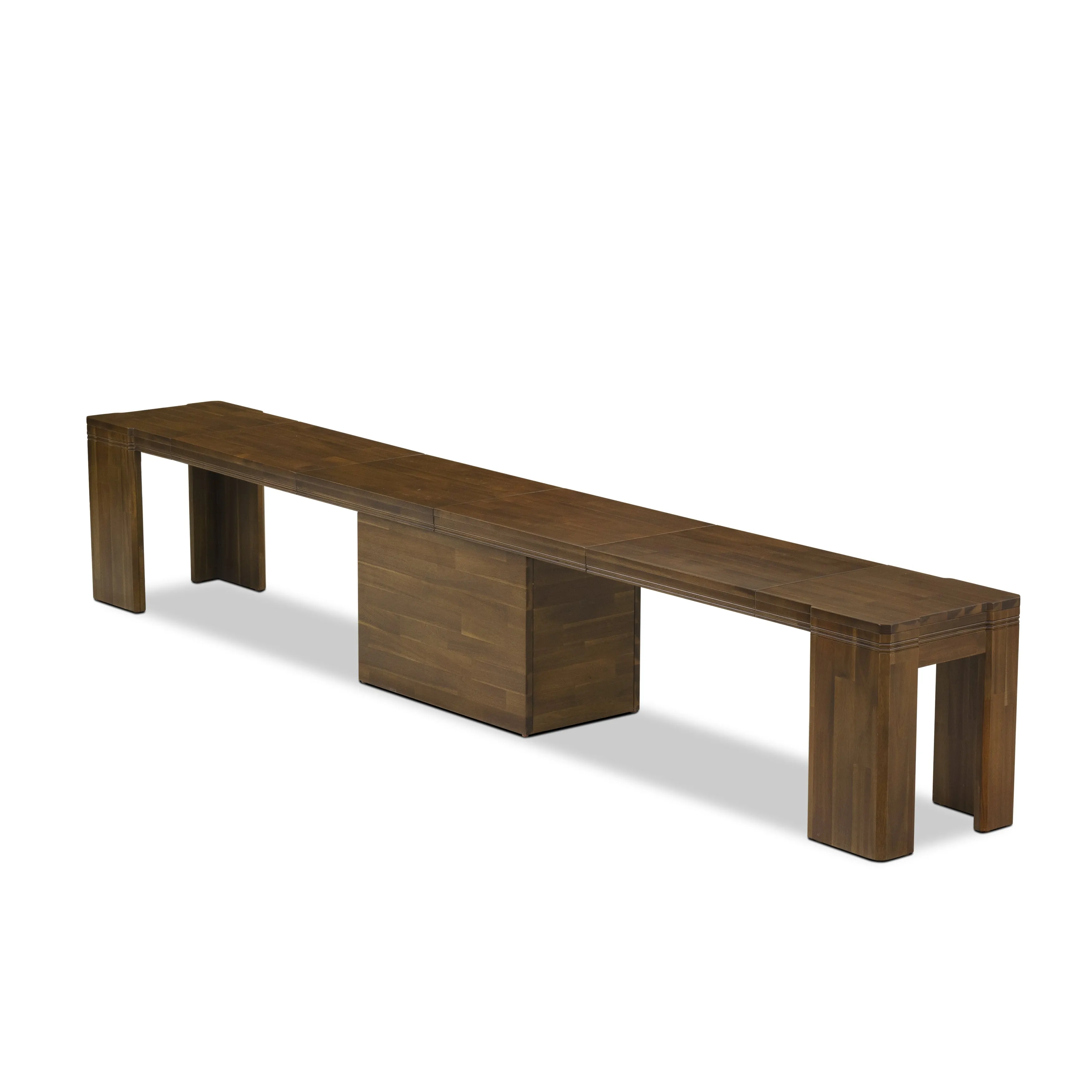 Luxe by East West Furniture X07X1-B08-04- 9 Pieces Extendable Dining Set Includes a Rectangle Kitchen Table and 7 Stackable Dining Chairs and 1 Modern Bench, Antique Walnut