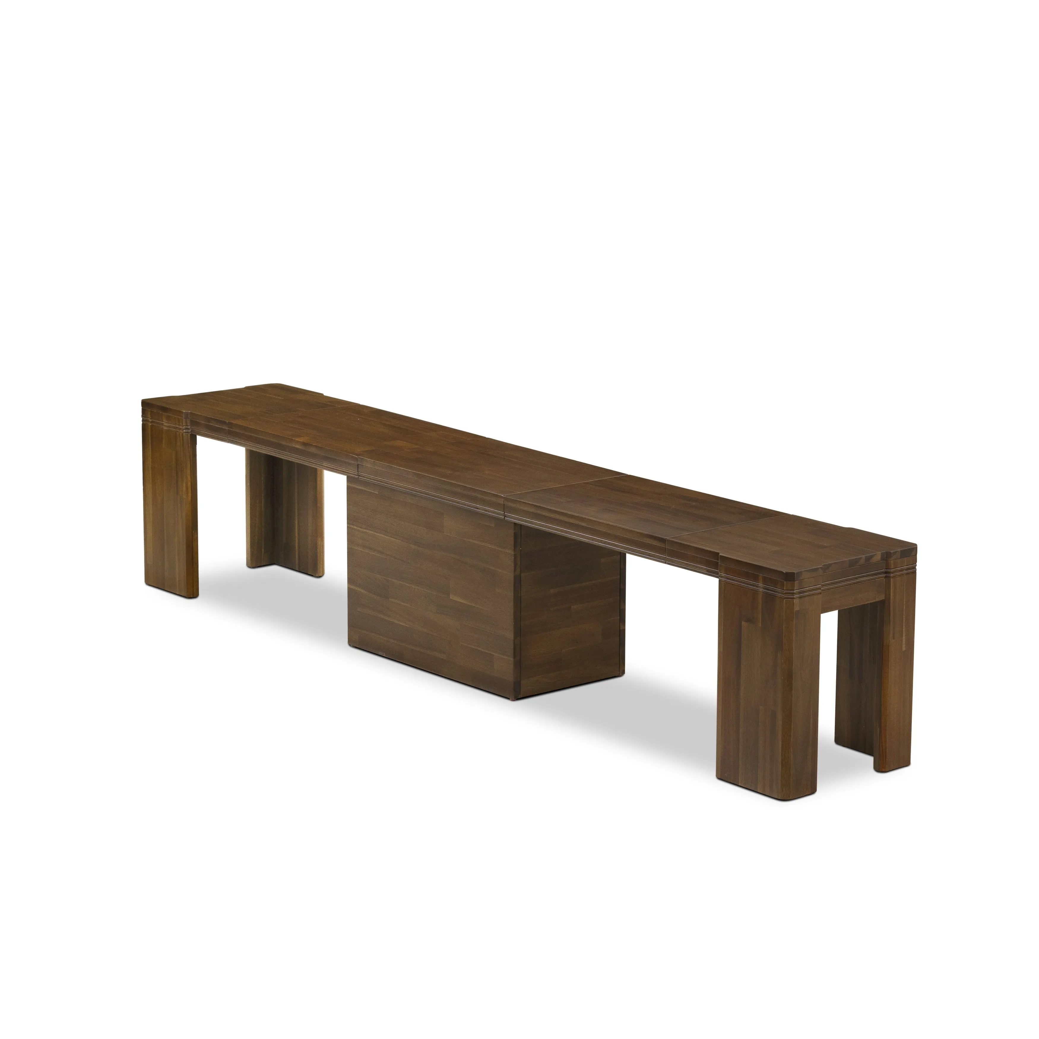Luxe by East West Furniture X07X1-B08-04- 9 Pieces Extendable Dining Set Includes a Rectangle Kitchen Table and 7 Stackable Dining Chairs and 1 Modern Bench, Antique Walnut