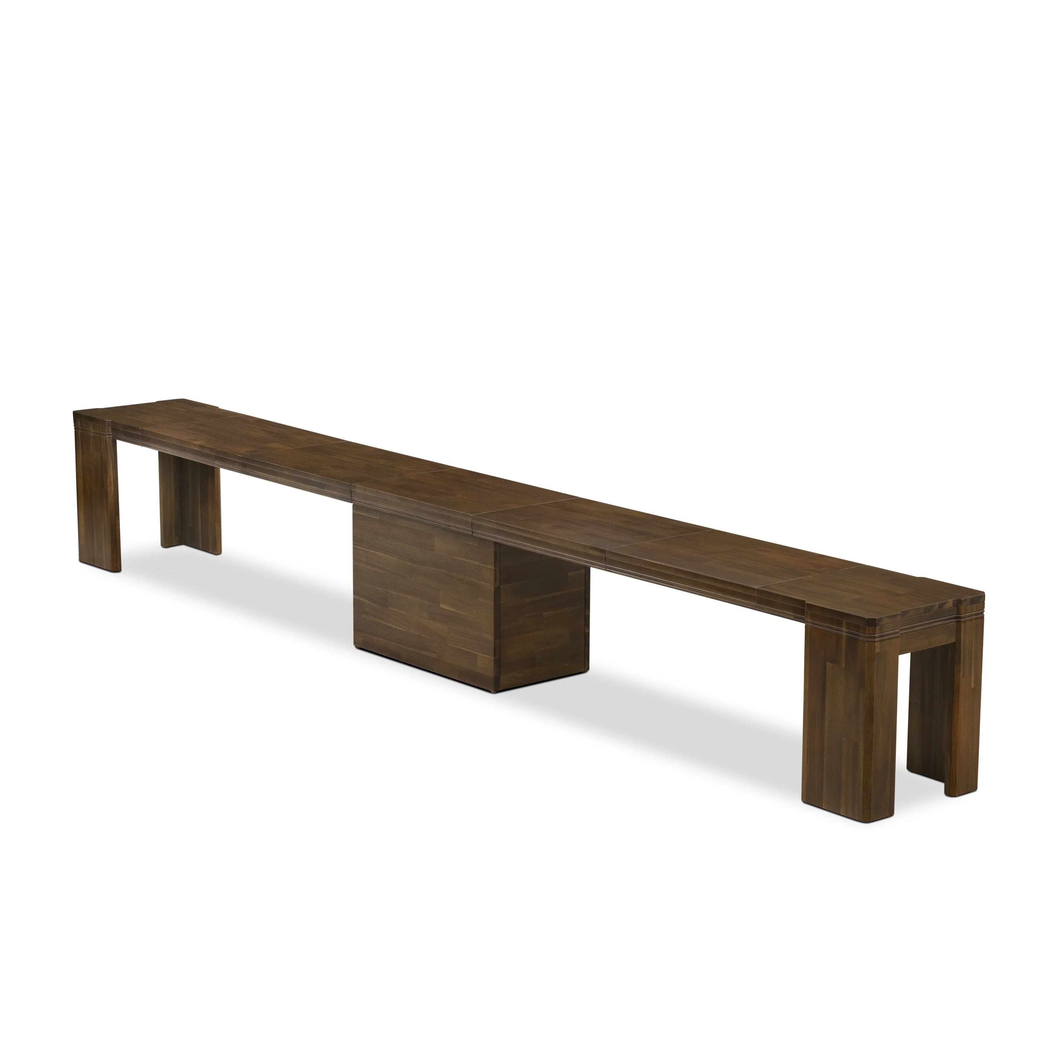 Luxe by East West Furniture X07X1-B08-04- 9 Pieces Extendable Dining Set Includes a Rectangle Kitchen Table and 7 Stackable Dining Chairs and 1 Modern Bench, Antique Walnut