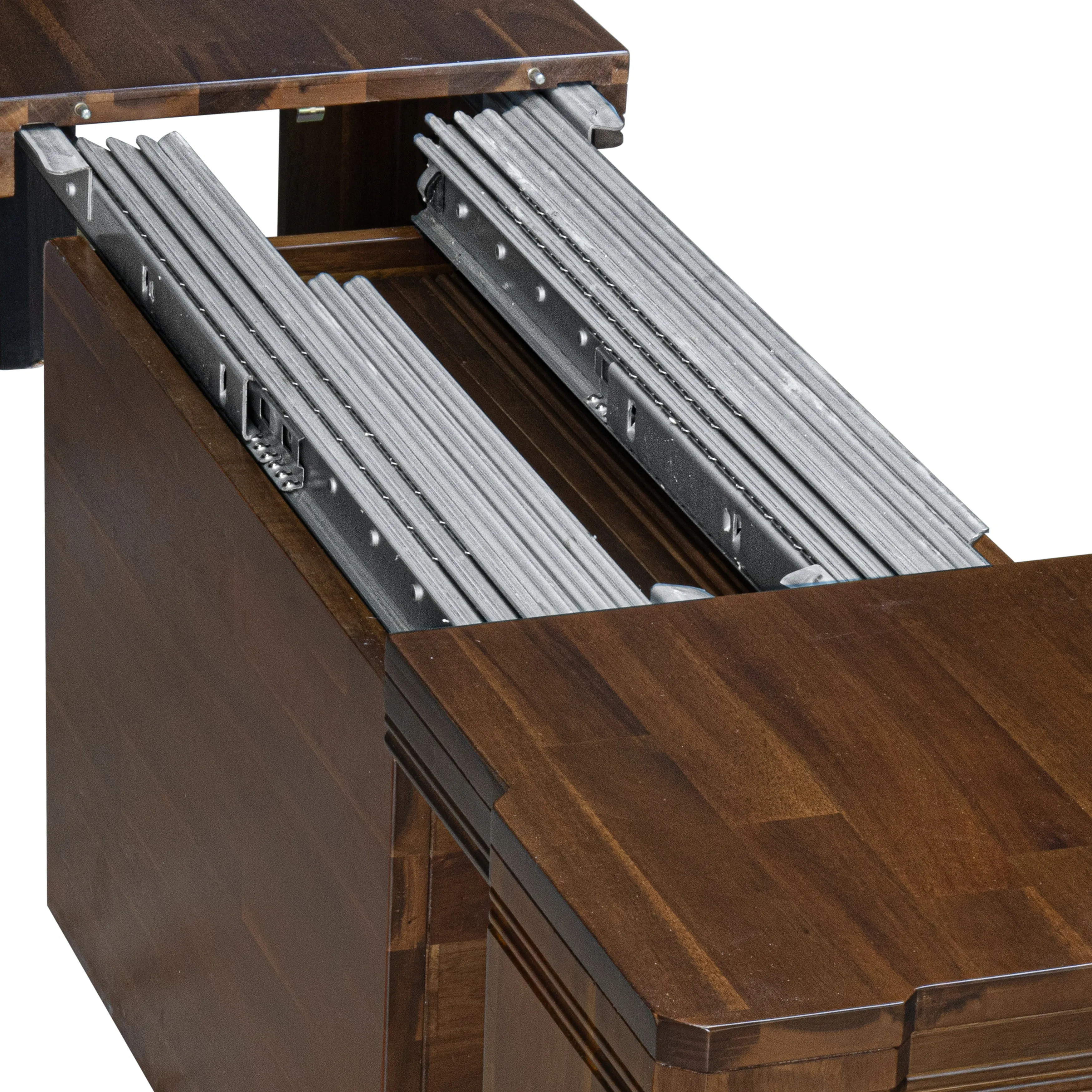 Luxe by East West Furniture X07X2-BC8-28 -10 Pieces Extendable Dining Set Includes a Rectangle Kitchen Table, 1 Coffee Table, 7 Stackable Dining Chairs and 1 Modern Bench, Antique Walnut