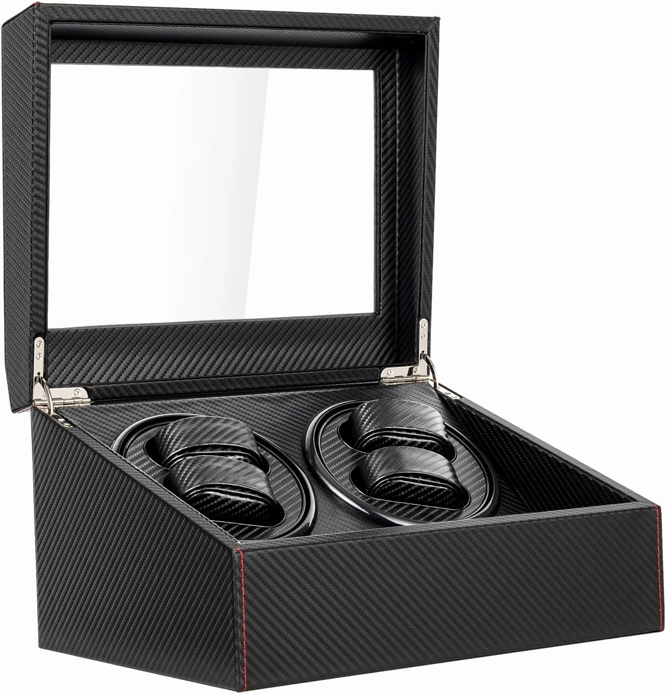 LYNICESHOP Automatic Watch Winder, Watch Winder Box with 4 Rotating  6 Storage Compartments, Luxury Fiber Leather Storage Case for Man/Woman's Watches