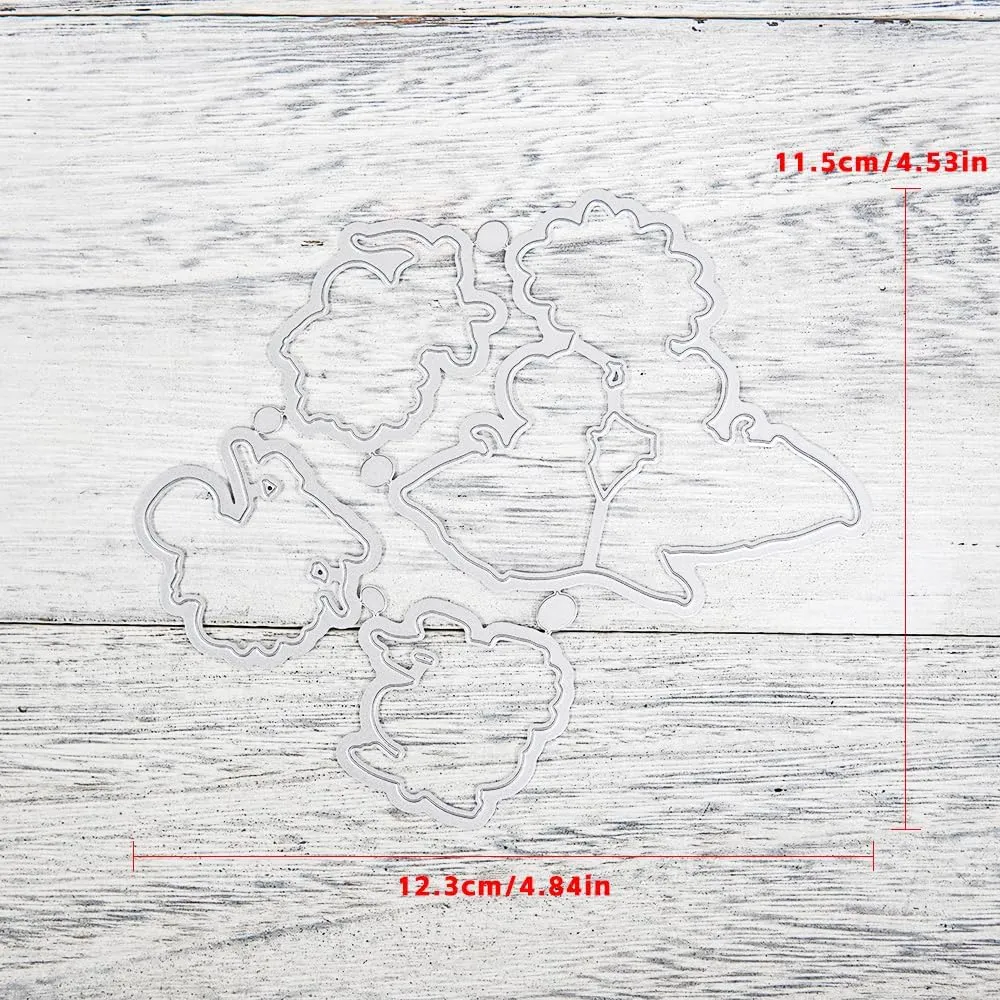 LZBRDY Kawaii Mouse & Flower Original Design Stamps & Dies DIY Scrapbooking Clear Stamps Cutting Dies Paper Card Decoration Photo Gift Blessing Thank Card Office Supplies Eid Al-Adha Mubarak