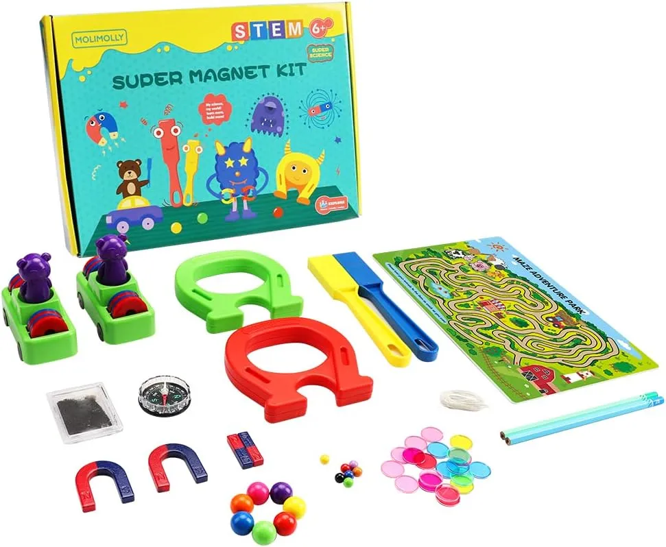 Magnet Lab Kit for Kids, Magnet Toy for Kids Ages 5 , STEM Toys Magnetic Science Kit for Science Experiments, Bingo, Fridge, and Magnetic Concepts, Homeschool Supplies