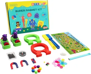 Magnet Lab Kit for Kids, Magnet Toy for Kids Ages 5 , STEM Toys Magnetic Science Kit for Science Experiments, Bingo, Fridge, and Magnetic Concepts, Homeschool Supplies
