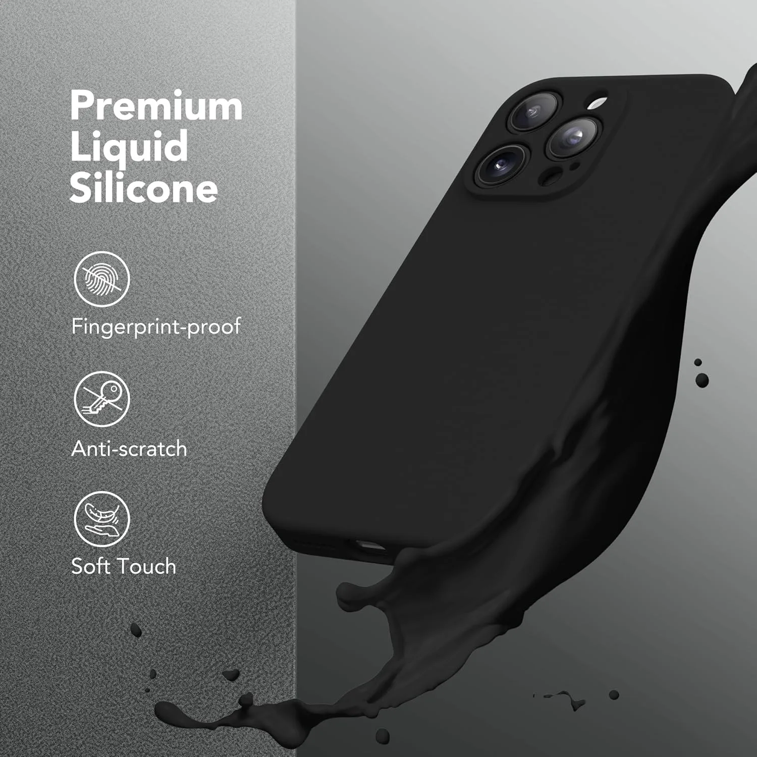 Magnetic for iPhone 16 Pro Case, Compatible with MagSafe, [Full Camera Protection][Screen Protector] Silicone Shockproof Protective Phone Case for iPhone 16 Pro 6.3", Black