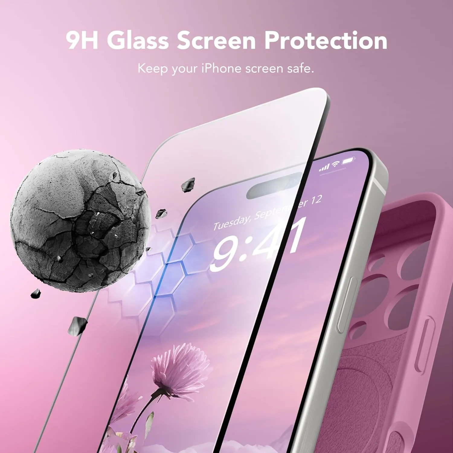 Magnetic for iPhone 16 Pro Case, Compatible with MagSafe, [Full Camera Protection][Screen Protector] Silicone Shockproof Protective Phone Case for iPhone 16 Pro 6.3", Blackcurrant