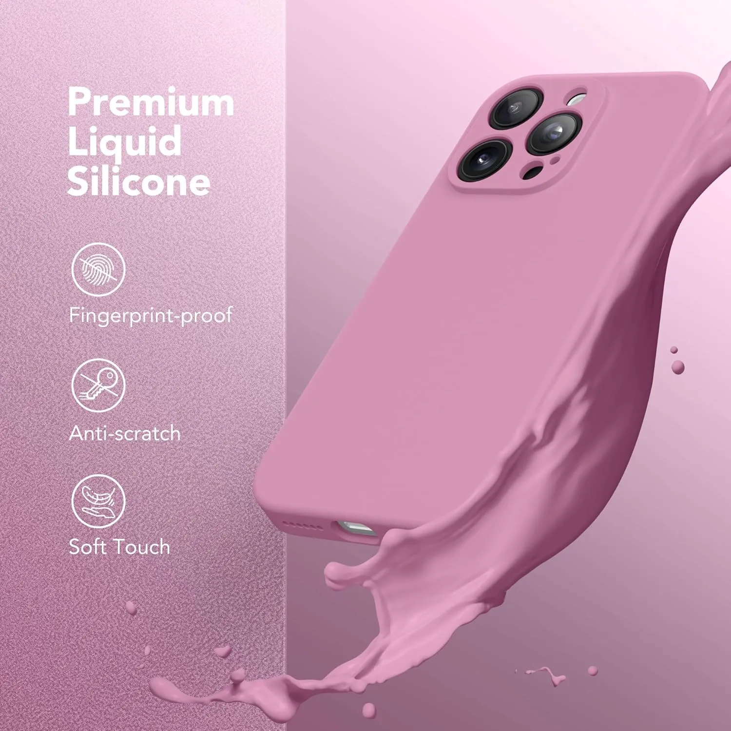 Magnetic for iPhone 16 Pro Case, Compatible with MagSafe, [Full Camera Protection][Screen Protector] Silicone Shockproof Protective Phone Case for iPhone 16 Pro 6.3", Blackcurrant