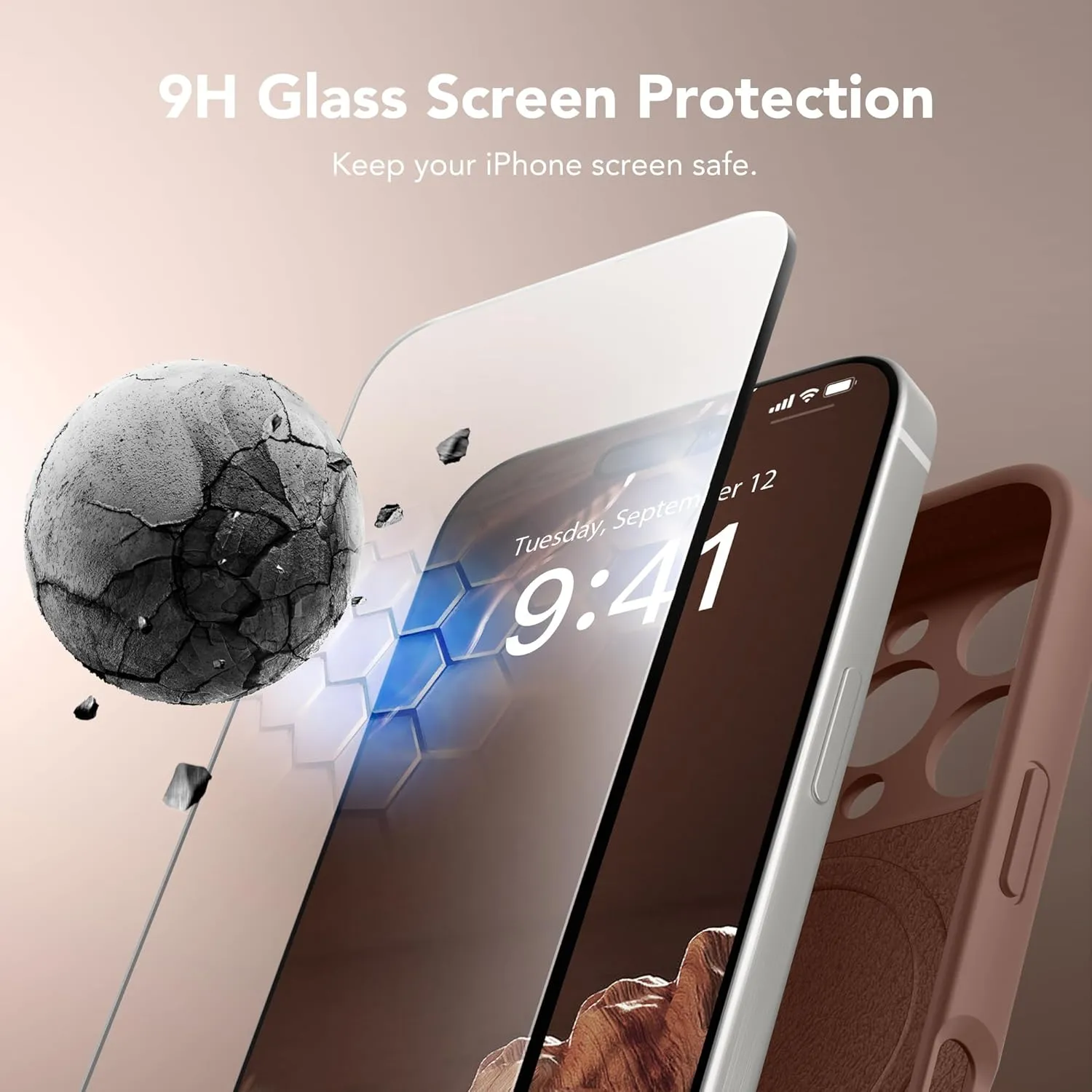 Magnetic for iPhone 16 Pro Case, Compatible with MagSafe, [Full Camera Protection][Screen Protector] Silicone Shockproof Protective Phone Case for iPhone 16 Pro 6.3", Brown