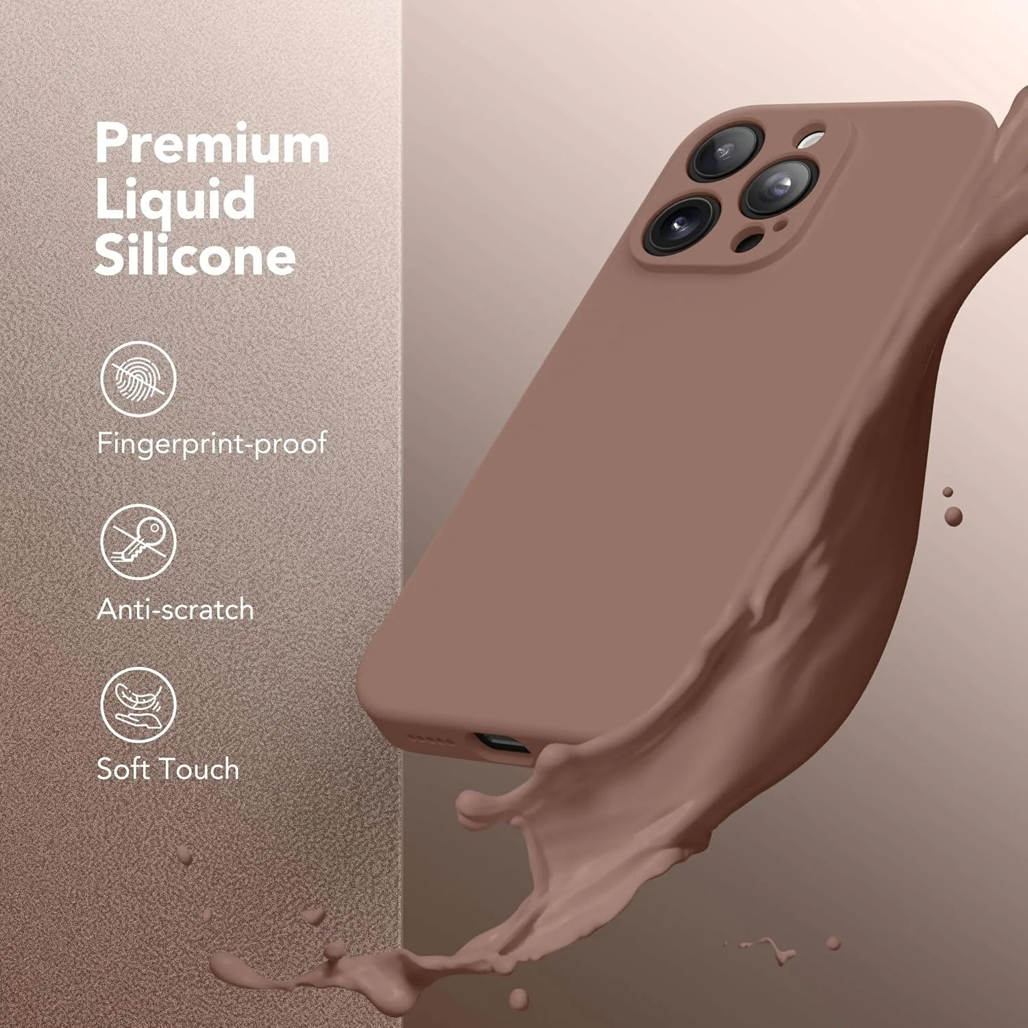Magnetic for iPhone 16 Pro Case, Compatible with MagSafe, [Full Camera Protection][Screen Protector] Silicone Shockproof Protective Phone Case for iPhone 16 Pro 6.3", Brown