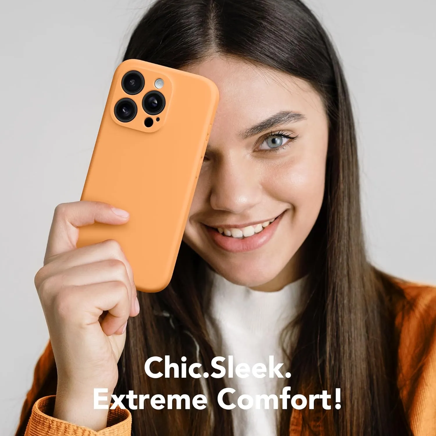 Magnetic for iPhone 16 Pro Case, Compatible with MagSafe, [Full Camera Protection][Screen Protector] Silicone Shockproof Protective Phone Case for iPhone 16 Pro 6.3", Cantaloupe