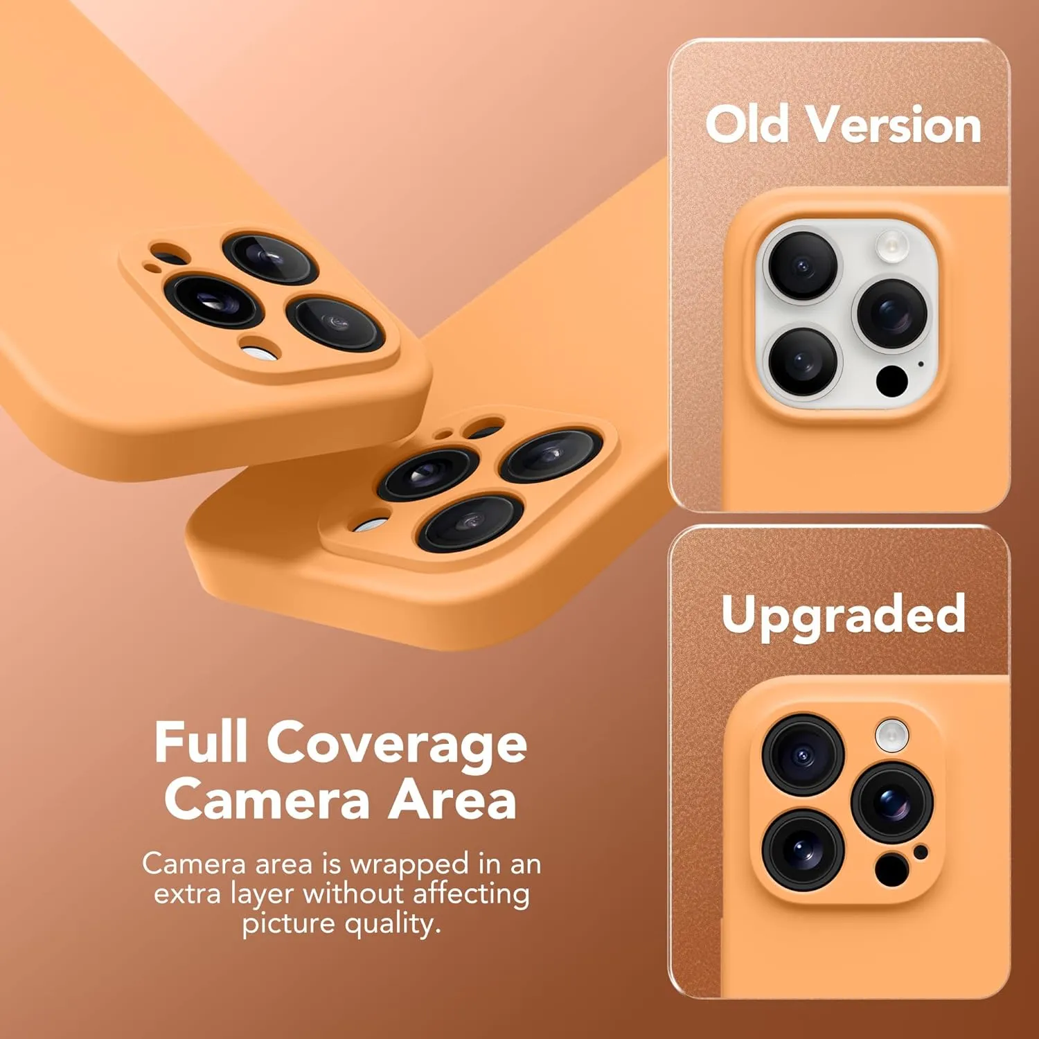 Magnetic for iPhone 16 Pro Case, Compatible with MagSafe, [Full Camera Protection][Screen Protector] Silicone Shockproof Protective Phone Case for iPhone 16 Pro 6.3", Cantaloupe