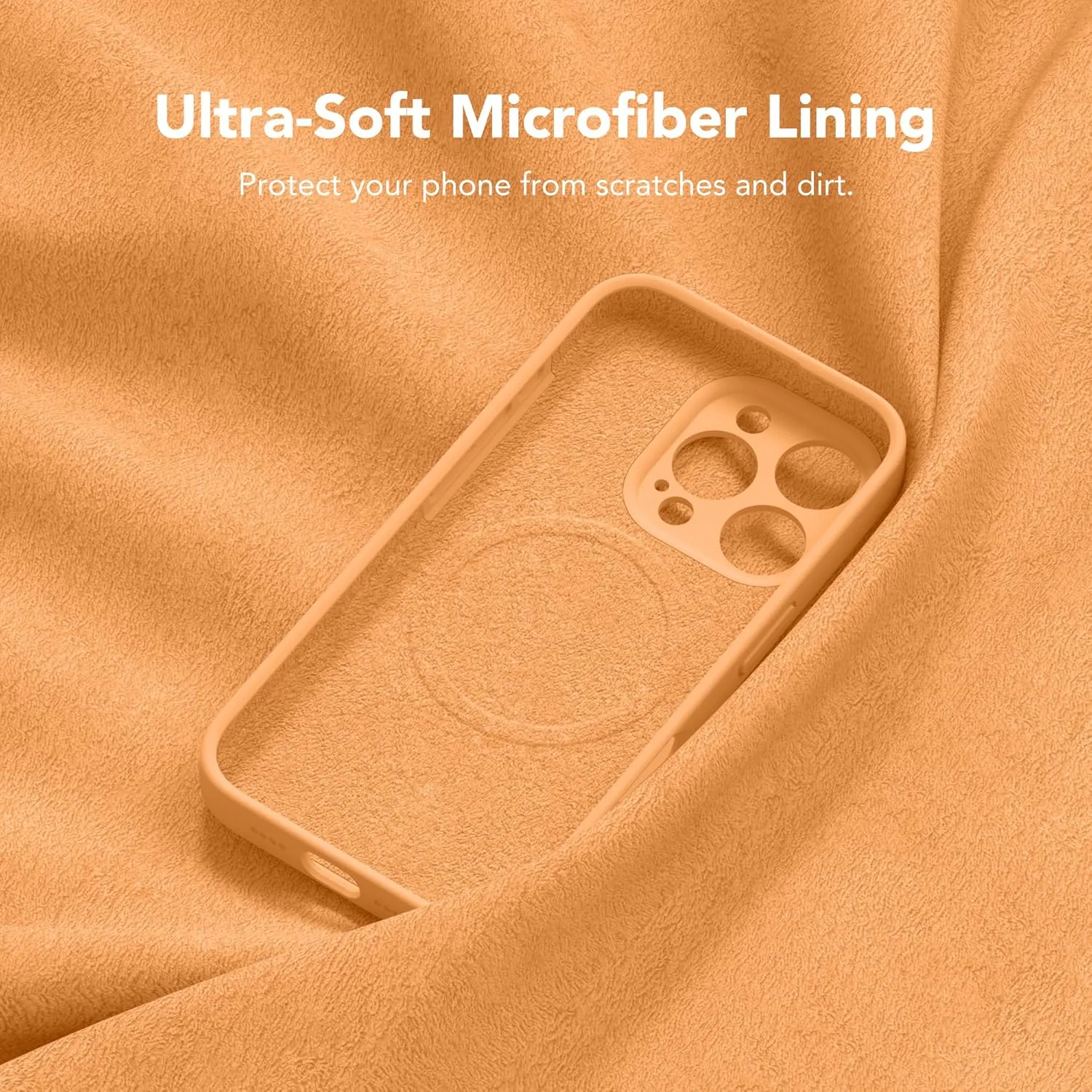 Magnetic for iPhone 16 Pro Case, Compatible with MagSafe, [Full Camera Protection][Screen Protector] Silicone Shockproof Protective Phone Case for iPhone 16 Pro 6.3", Cantaloupe