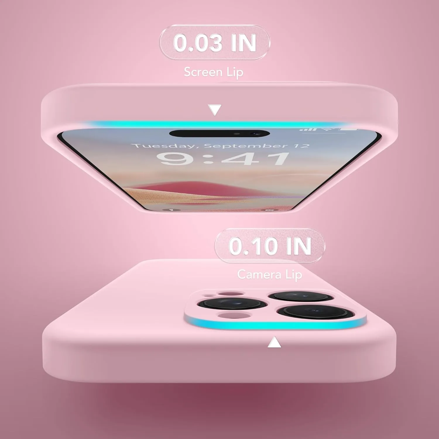 Magnetic for iPhone 16 Pro Case, Compatible with MagSafe, [Full Camera Protection][Screen Protector] Silicone Shockproof Protective Phone Case for iPhone 16 Pro 6.3", Chalk Pink