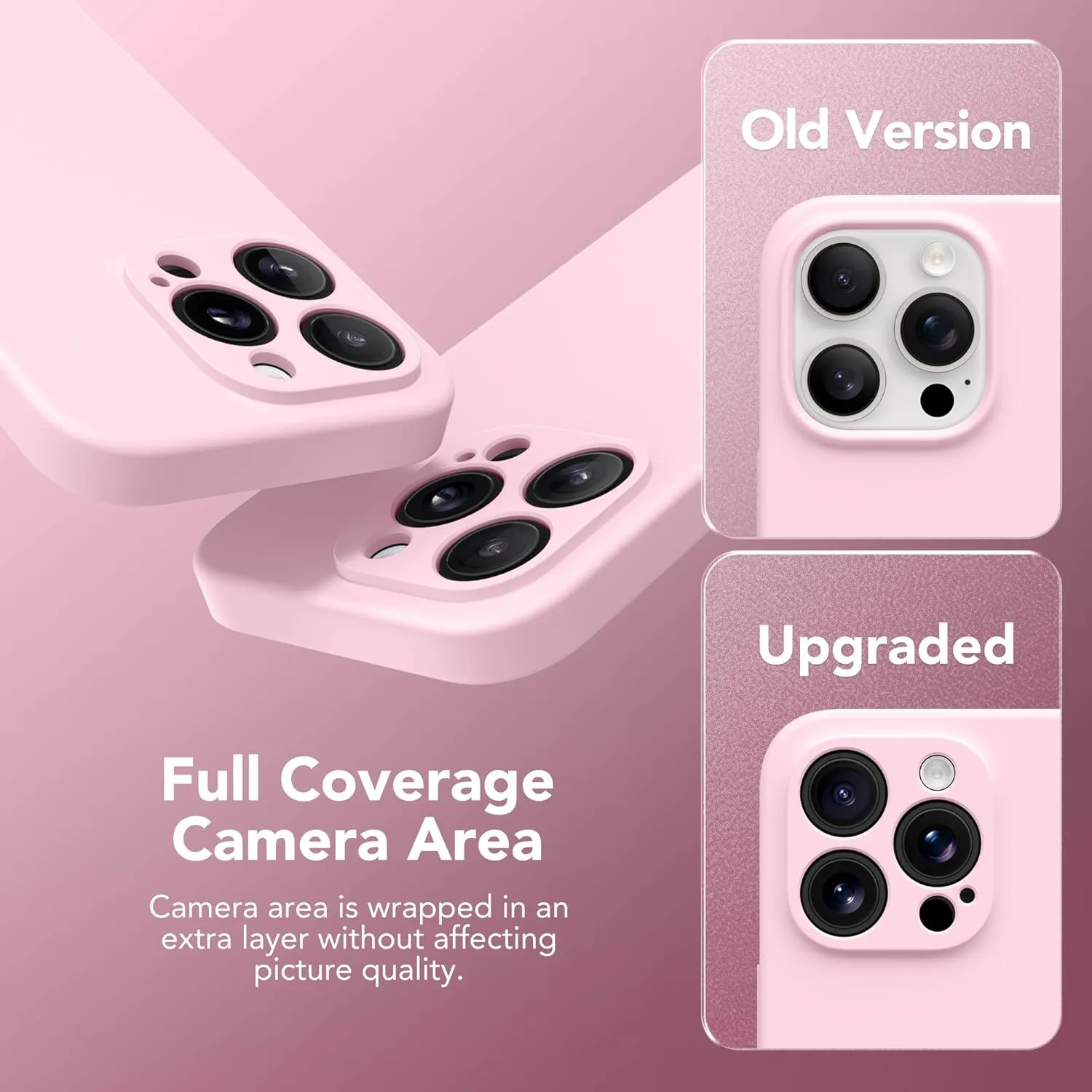 Magnetic for iPhone 16 Pro Case, Compatible with MagSafe, [Full Camera Protection][Screen Protector] Silicone Shockproof Protective Phone Case for iPhone 16 Pro 6.3", Chalk Pink