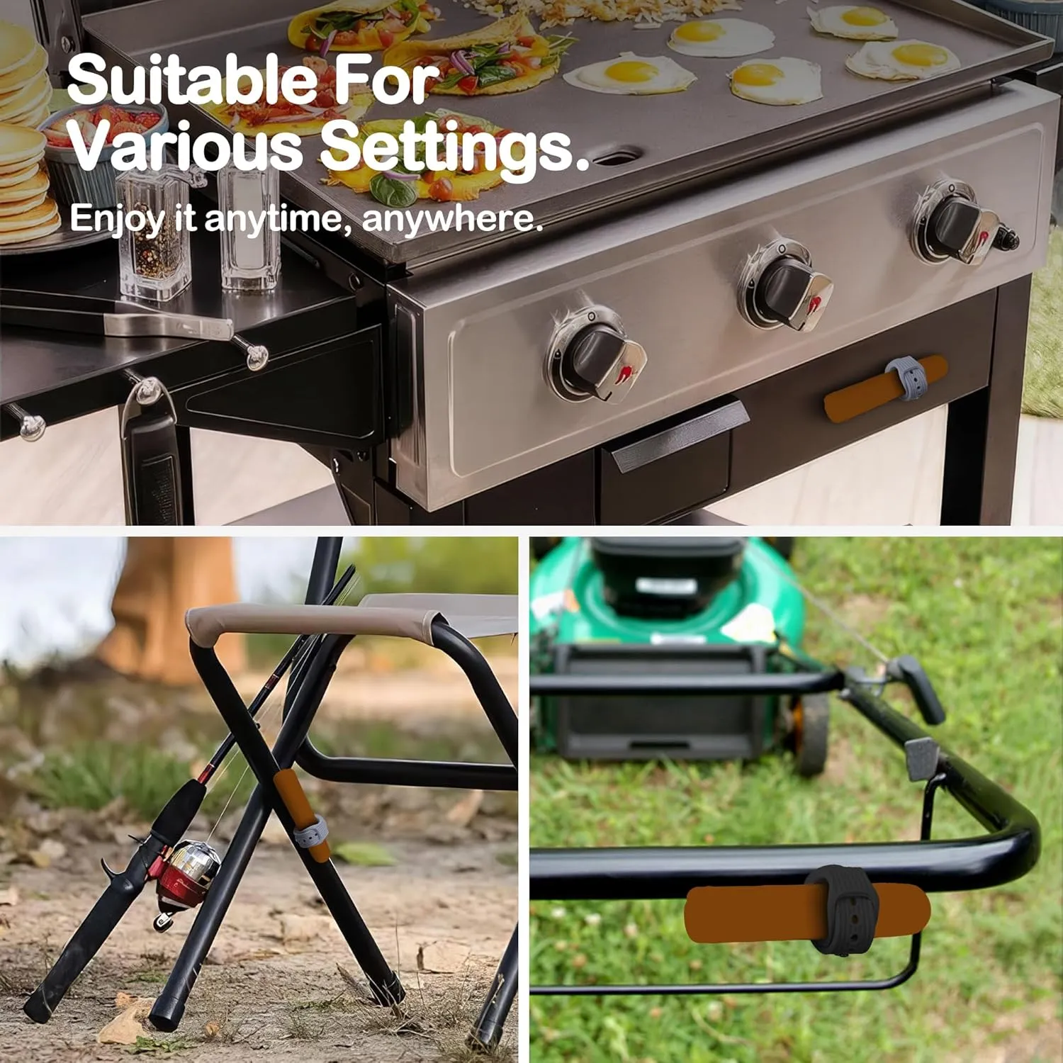 Magnetic Golf Cart Accessories - Adjustable Silicone Stand Clip Holder with Built-in Magnet, Holds 45-70 Rings, Perfect for Golfing, Grilling, Fishing, Travel & Outdoor Adventures