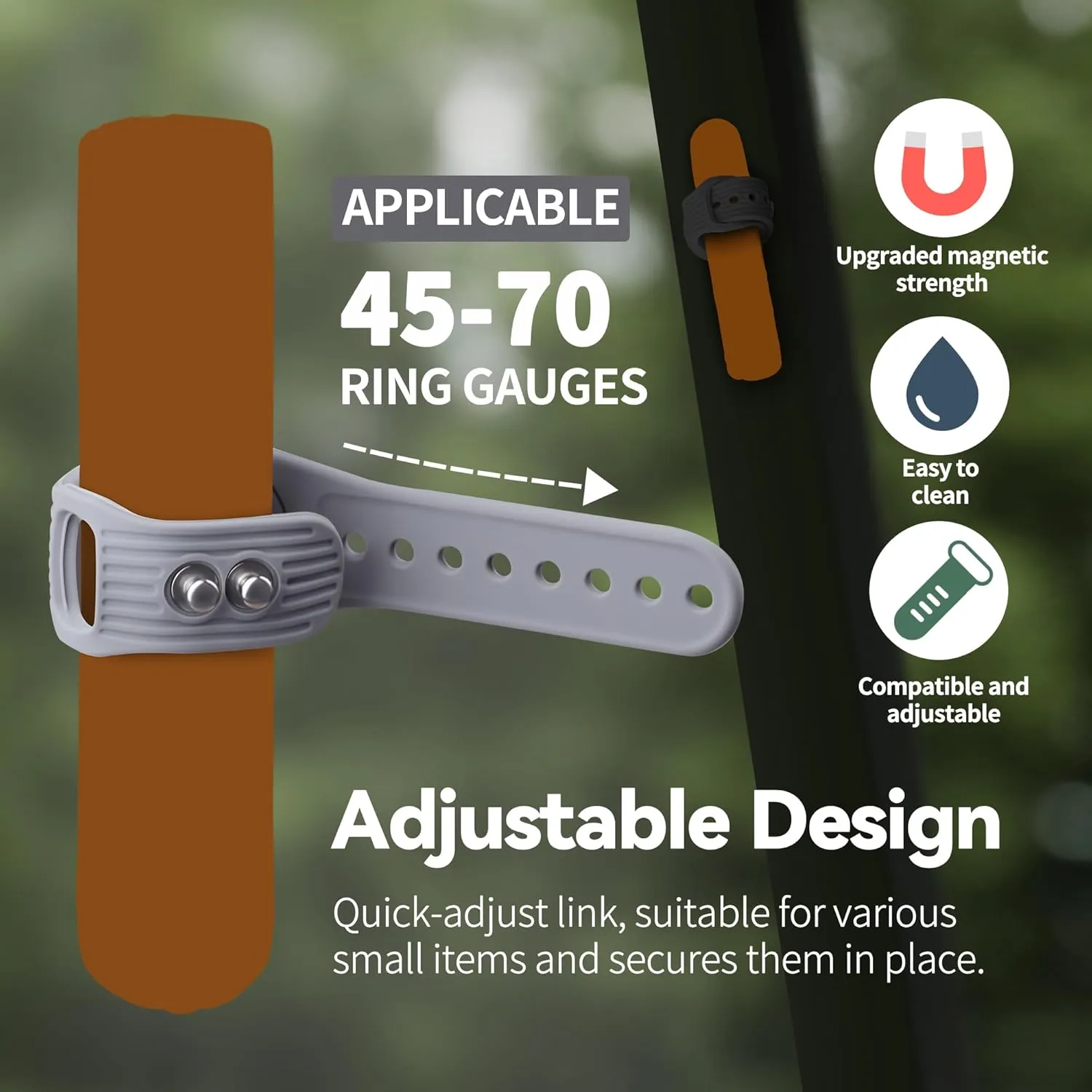 Magnetic Golf Cart Accessories - Adjustable Silicone Stand Clip Holder with Built-in Magnet, Holds 45-70 Rings, Perfect for Golfing, Grilling, Fishing, Travel & Outdoor Adventures