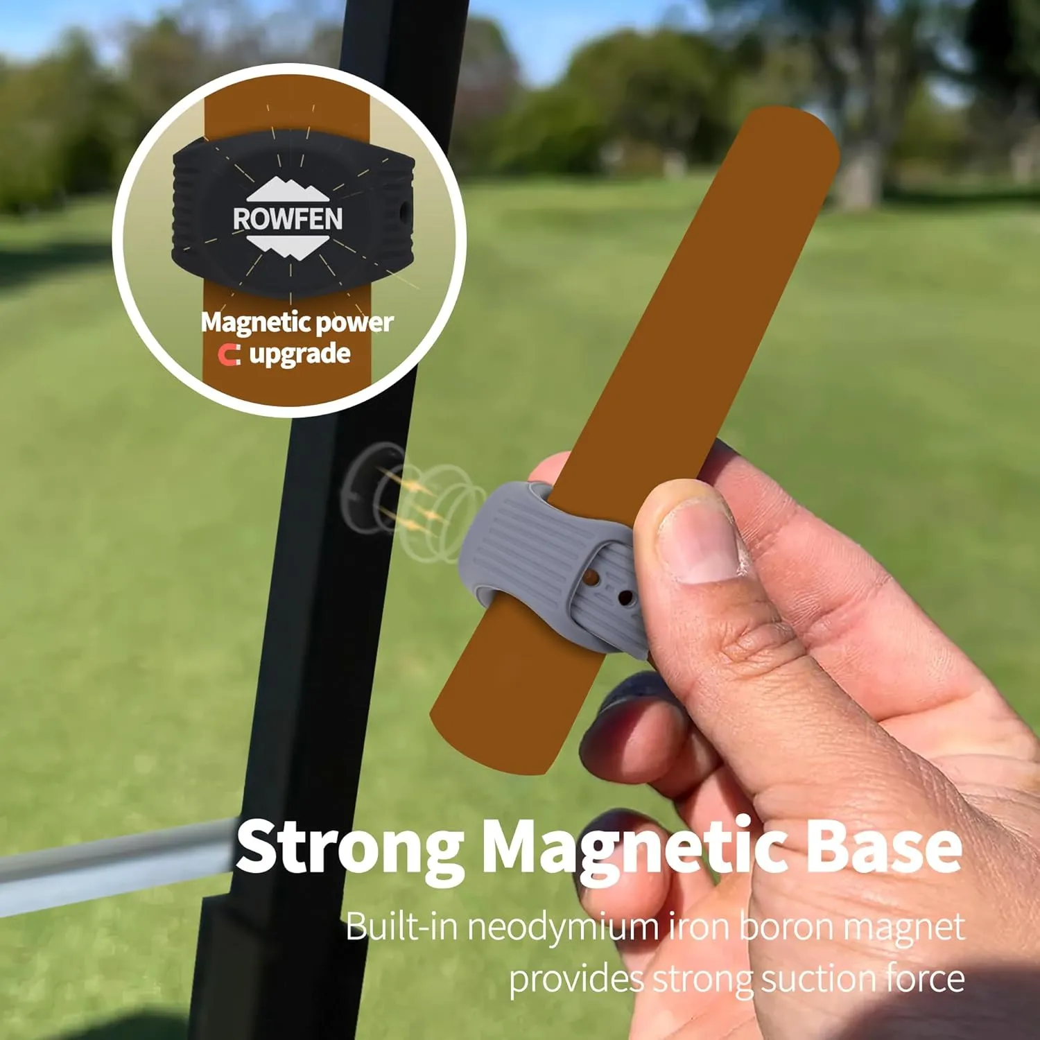 Magnetic Golf Cart Accessories - Adjustable Silicone Stand Clip Holder with Built-in Magnet, Holds 45-70 Rings, Perfect for Golfing, Grilling, Fishing, Travel & Outdoor Adventures