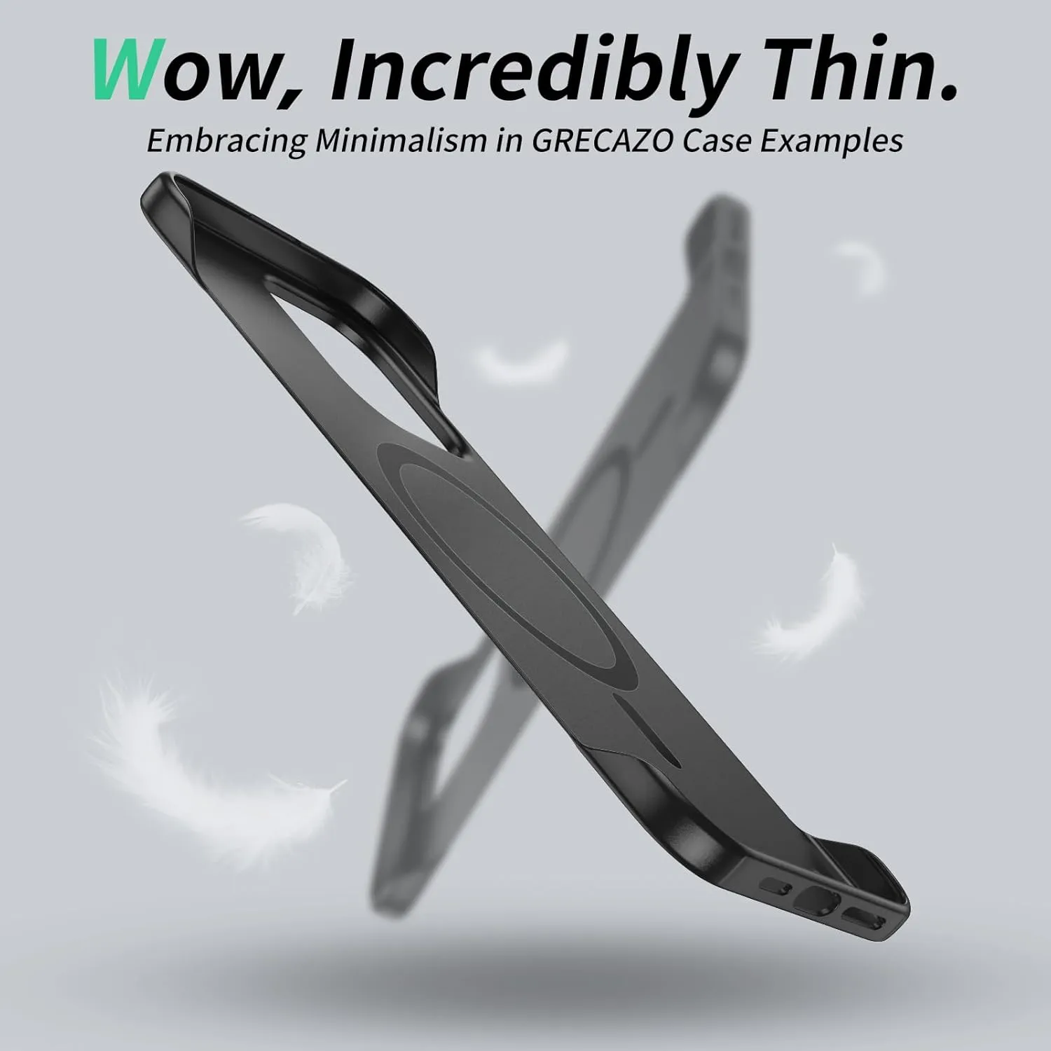 Magnetic Ultra Thin Frosted Designed for iPhone 16 Plus Frameless Case 6.7 inch [Compatible with MagSafe] Slim Minimalist Lightweight Matte Hard Cover Protective Borderless Case- Black