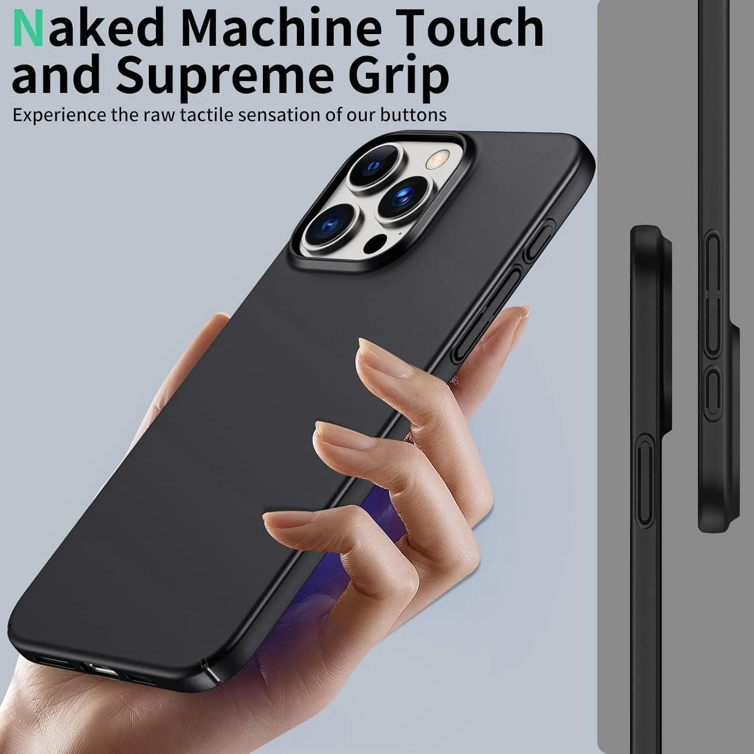 Magnetic Ultra Thin Frosted Designed for iPhone 16 Pro Phone Case 6.3 inch(2024) Slim Minimalist Lightweight Matte Hard PC Compatible with Magsafe Cover Protective Bumper Case-Black