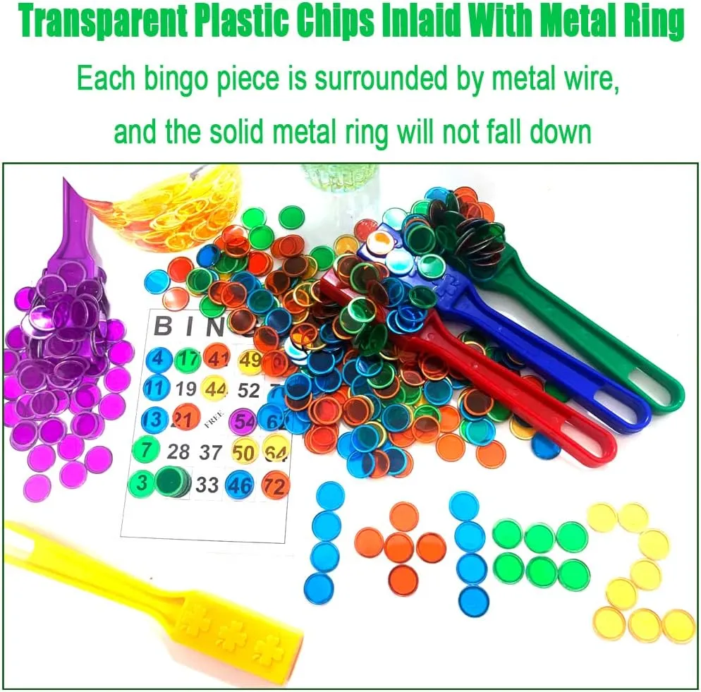 Magnetic Wands and Bingo Chips Set Magnet Wand wtih 100pcs Metal Ringed Discs for Elderly School Science STEM Kit Math Learning Chess Accessories