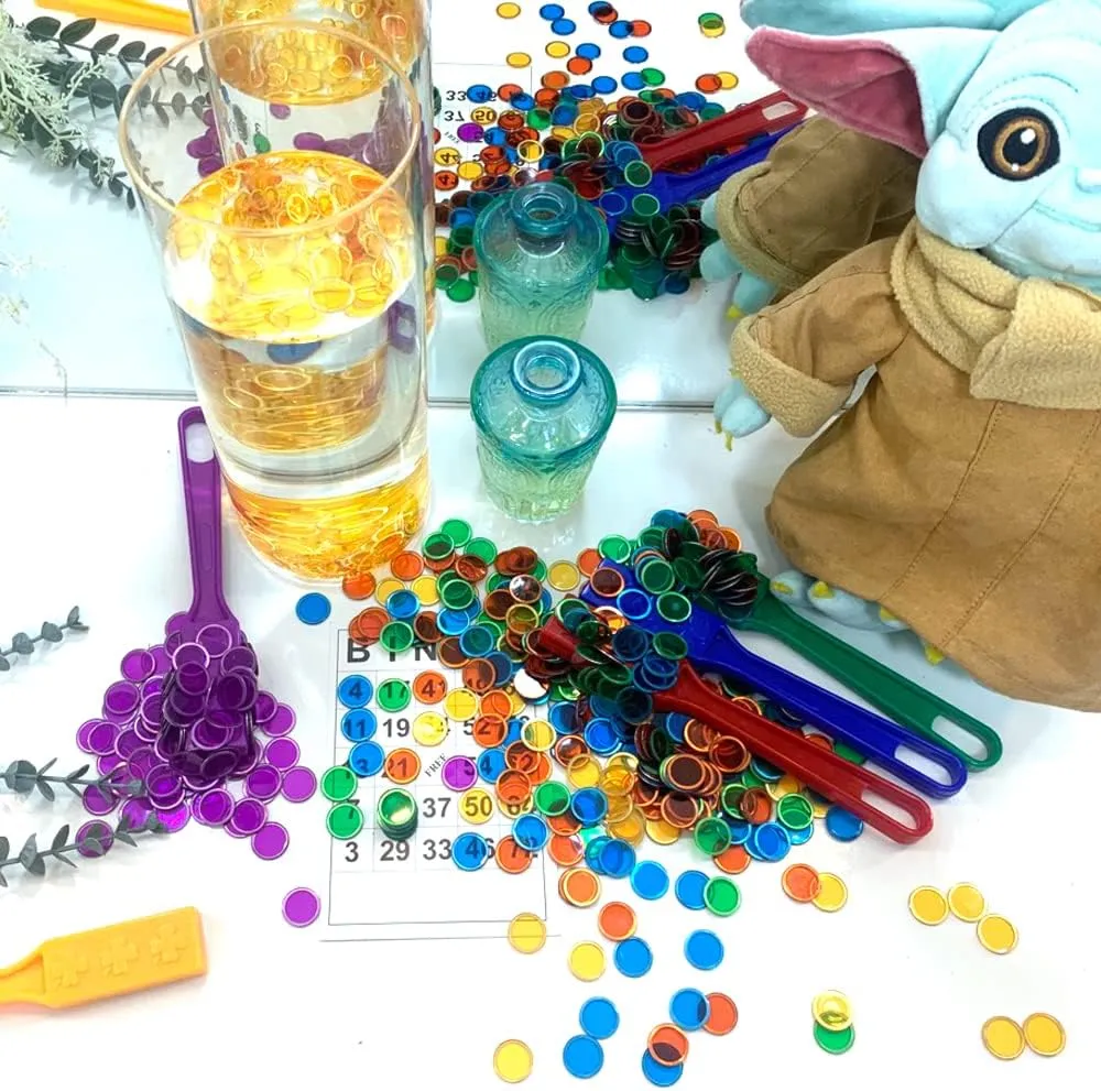 Magnetic Wands and Bingo Chips Set Magnet Wand wtih 100pcs Metal Ringed Discs for Elderly School Science STEM Kit Math Learning Chess Accessories