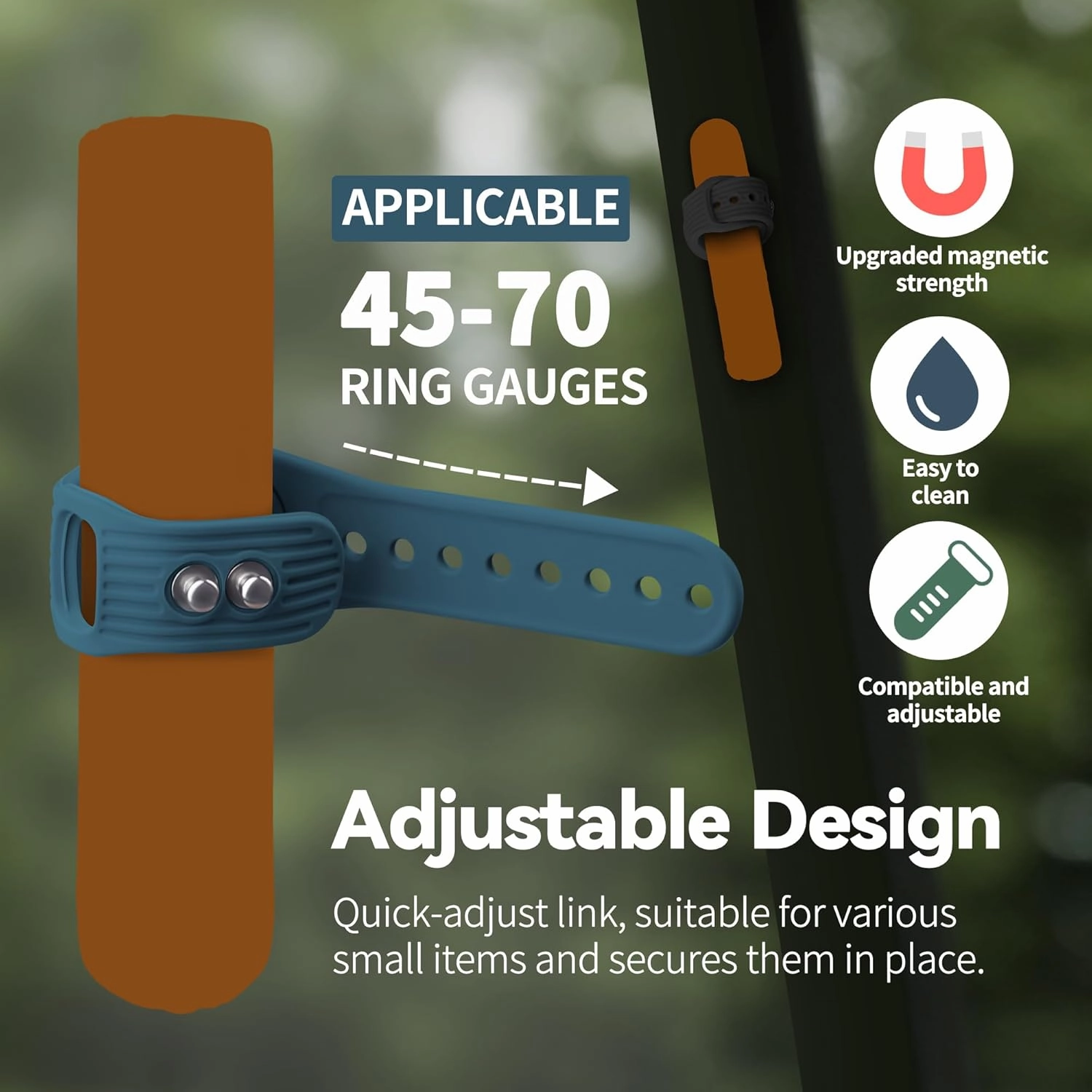 Magnetic Golf Cart Accessories - Adjustable Silicone Stand Clip Holder with Built-in Magnet, Holds 45-70 Rings, Perfect for Golfing, Grilling, Fishing, Travel & Outdoor Adventures