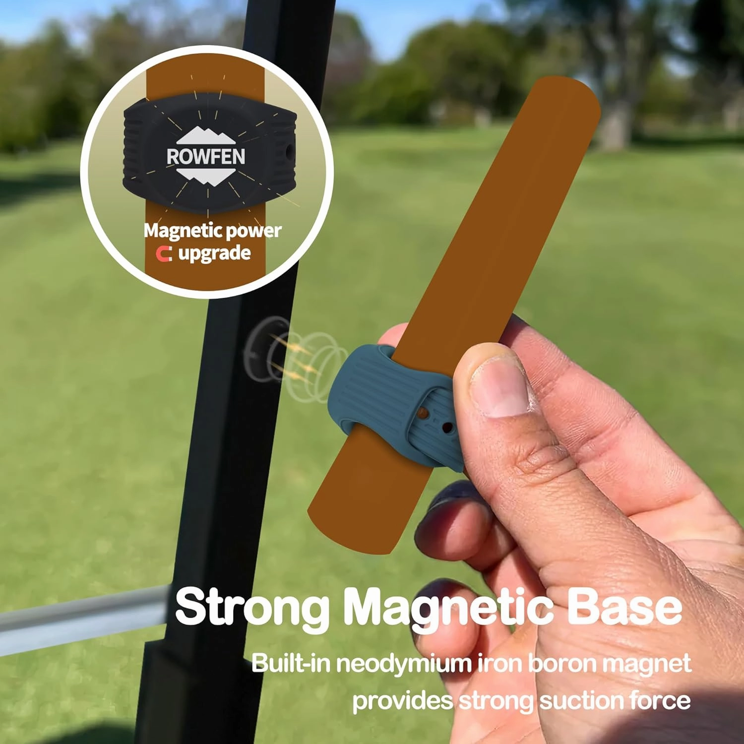 Magnetic Golf Cart Accessories - Adjustable Silicone Stand Clip Holder with Built-in Magnet, Holds 45-70 Rings, Perfect for Golfing, Grilling, Fishing, Travel & Outdoor Adventures