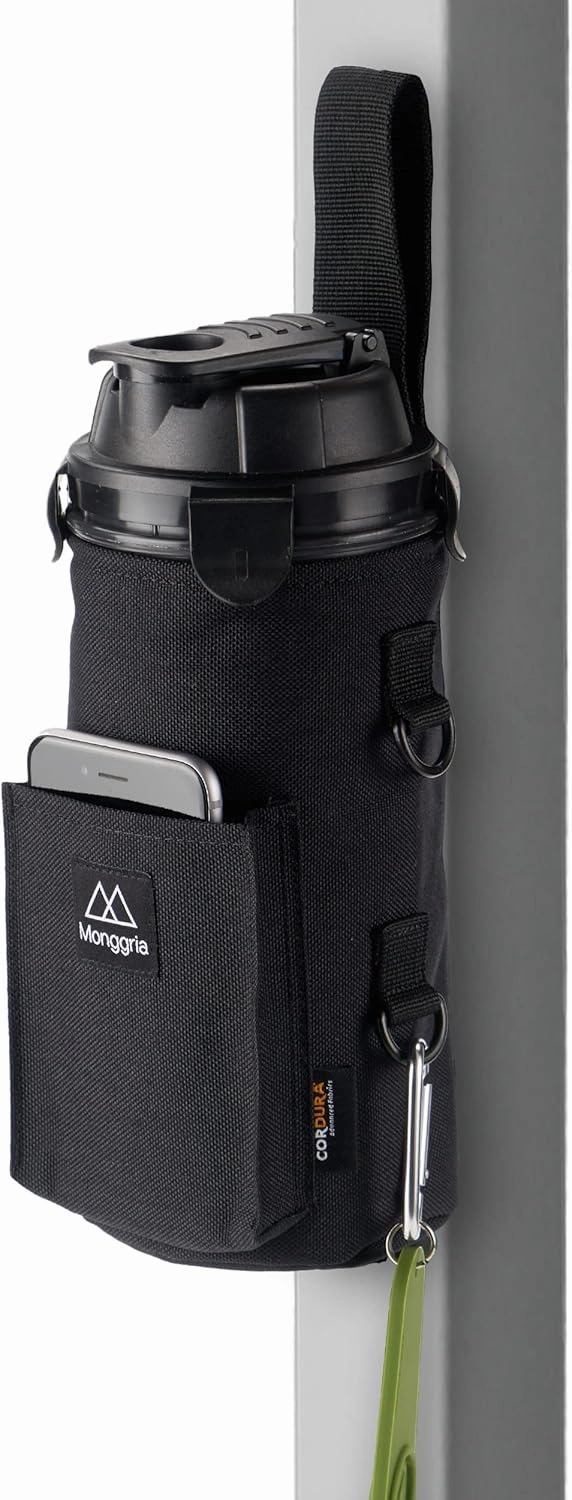 Magnetic Water Bottle Holder - Built-in Magnet for Easy Attachment to Exercise Equipment - Multi-Purpose - with Sling - Waterproof - Cordura Used Durability
