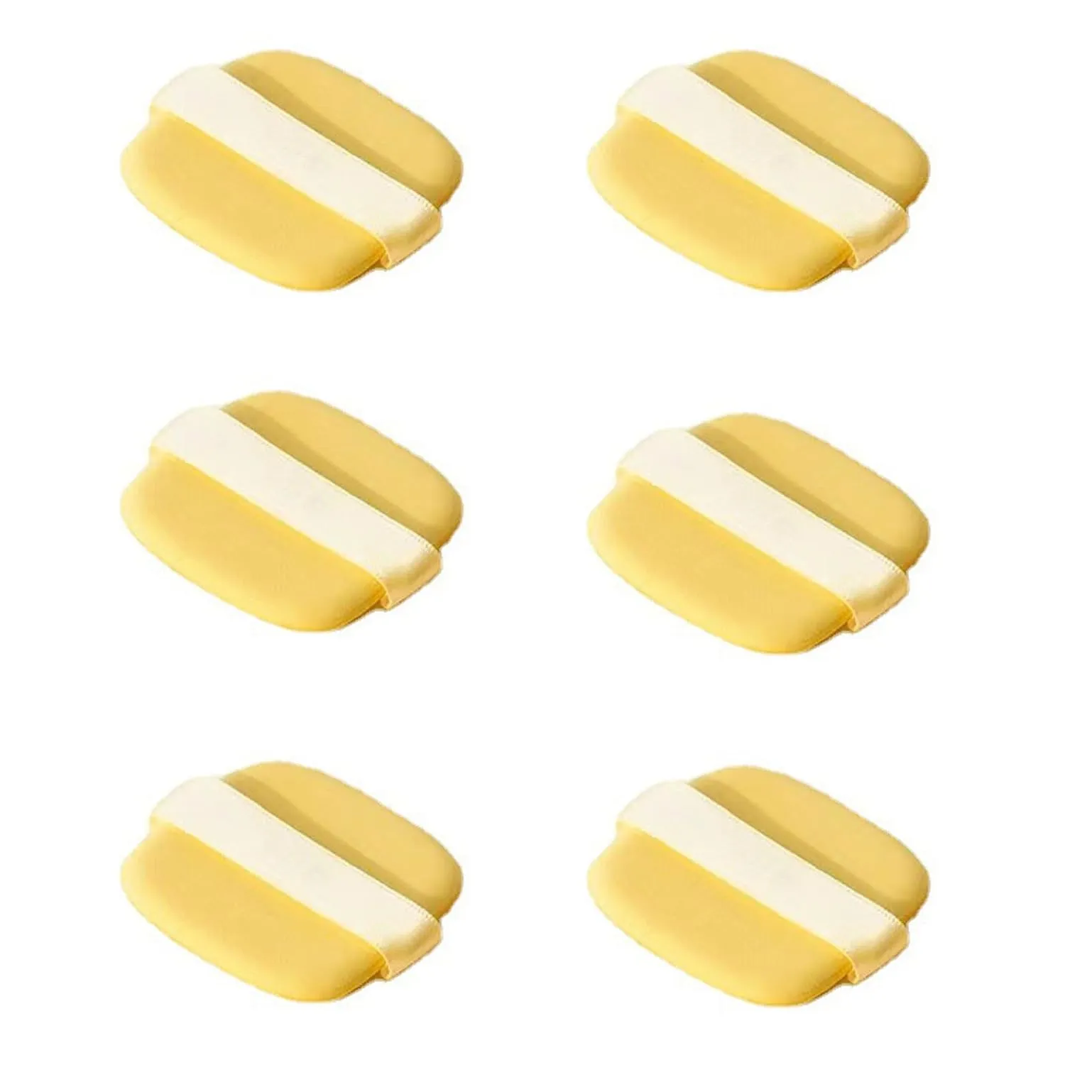 Makeup Powder Puffs, Set of 6, Yellow