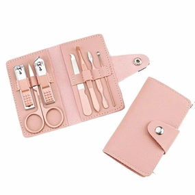 Manicure Set 7-piece Nail Clipper Set Complete Set Of Household Nail Clippers Manicure And Beauty Tools Portable Nail Clipper Set Nail Clipper Kit(Pink)
