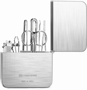Manicures, Pedicure Kits, Nail Clippers, 7 Pieces Manual Set, Nail Clipper Kit, Carbon Steel Nail Clipper Tools Portable Travel Grooming Kit, Nail Care Tools with Metal Case Professional Grooming Kits