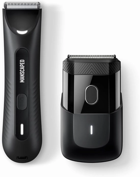 MANSCAPED® The Handyman™ Compact Foil Face Shaver & The Lawn Mower® 3.0 Plus Groin, Body & Ball Hair Trimmer - Men’s Portable Travel Facial Hair Groomer, USB-C Rechargeable Razors, Waterproof