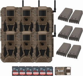 Matrix 2.0 Power Pack 36MP Cellular Trail Camera Bundle with 32 GB Memory Card and Card Reader (6 Pack)