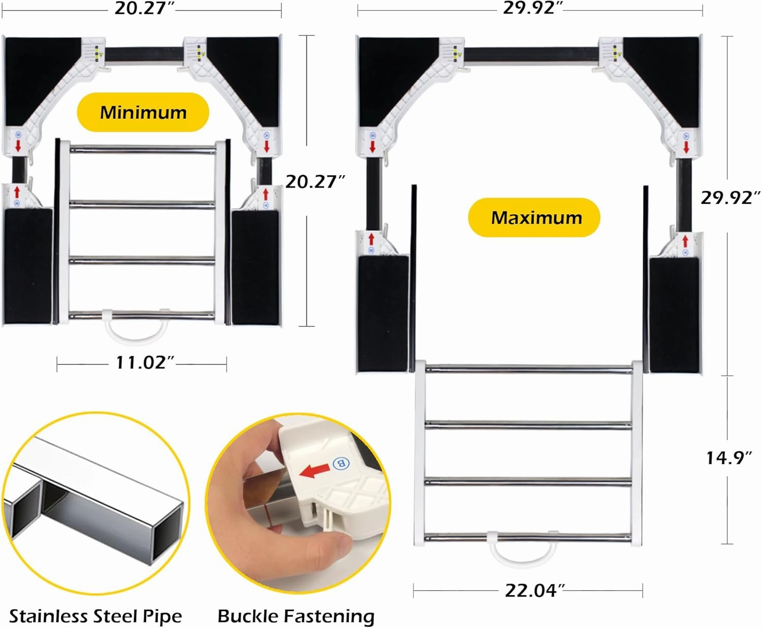 MaxWorks Stacking Kit for Washer and Dryer, Universal Stacking Kit for Washing Machine and Dryer with Pull-Out Racks