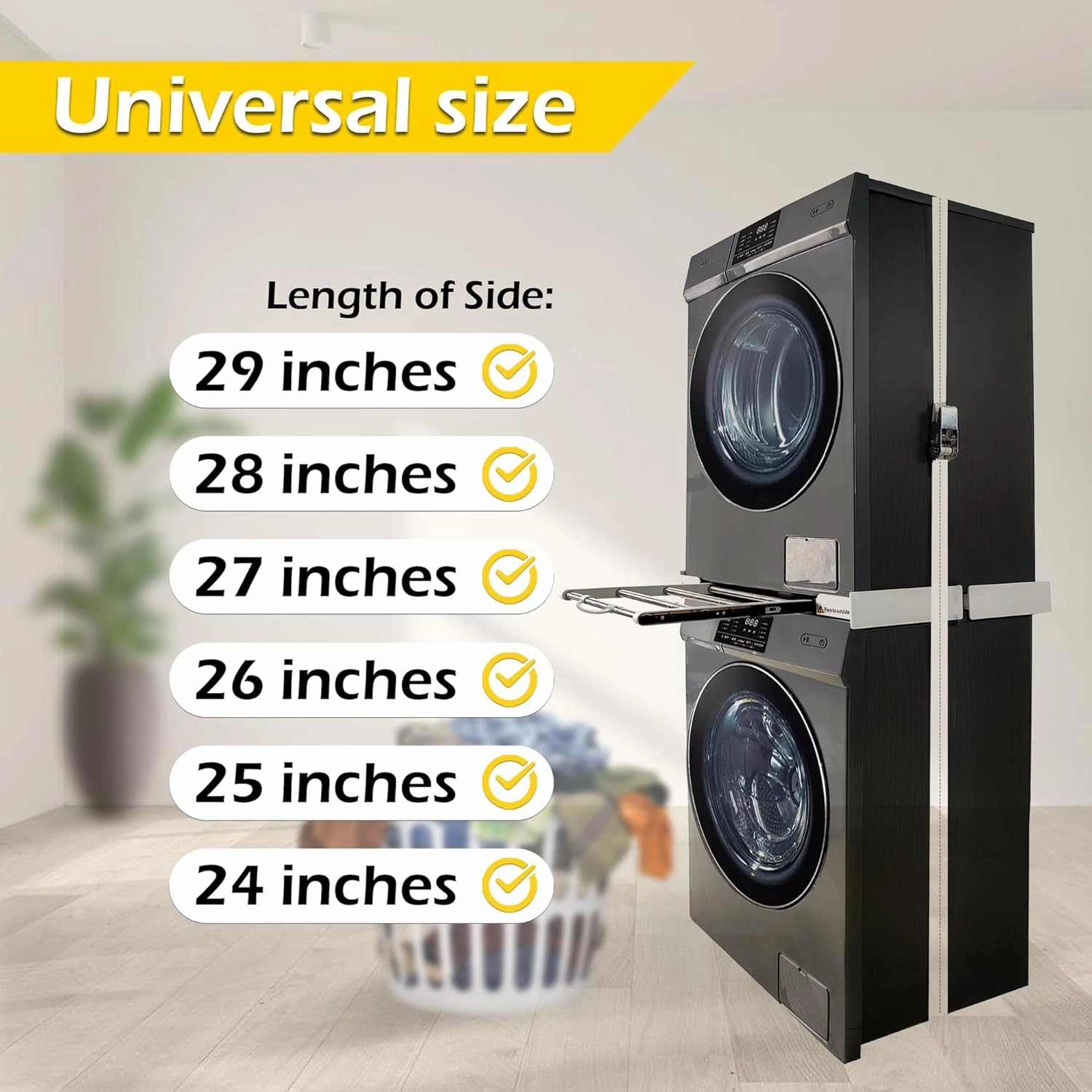MaxWorks Stacking Kit for Washer and Dryer, Universal Stacking Kit for Washing Machine and Dryer with Pull-Out Racks