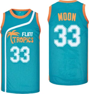 Men's #33 Moon Flint Tropics Movie Basketball Jersey Stitched