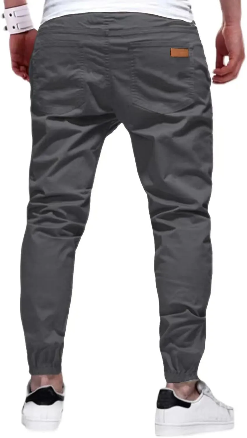 Men's Outdoor Jogging Casual Pants Slim Cargo Workout for Running Sweatpants Hiking