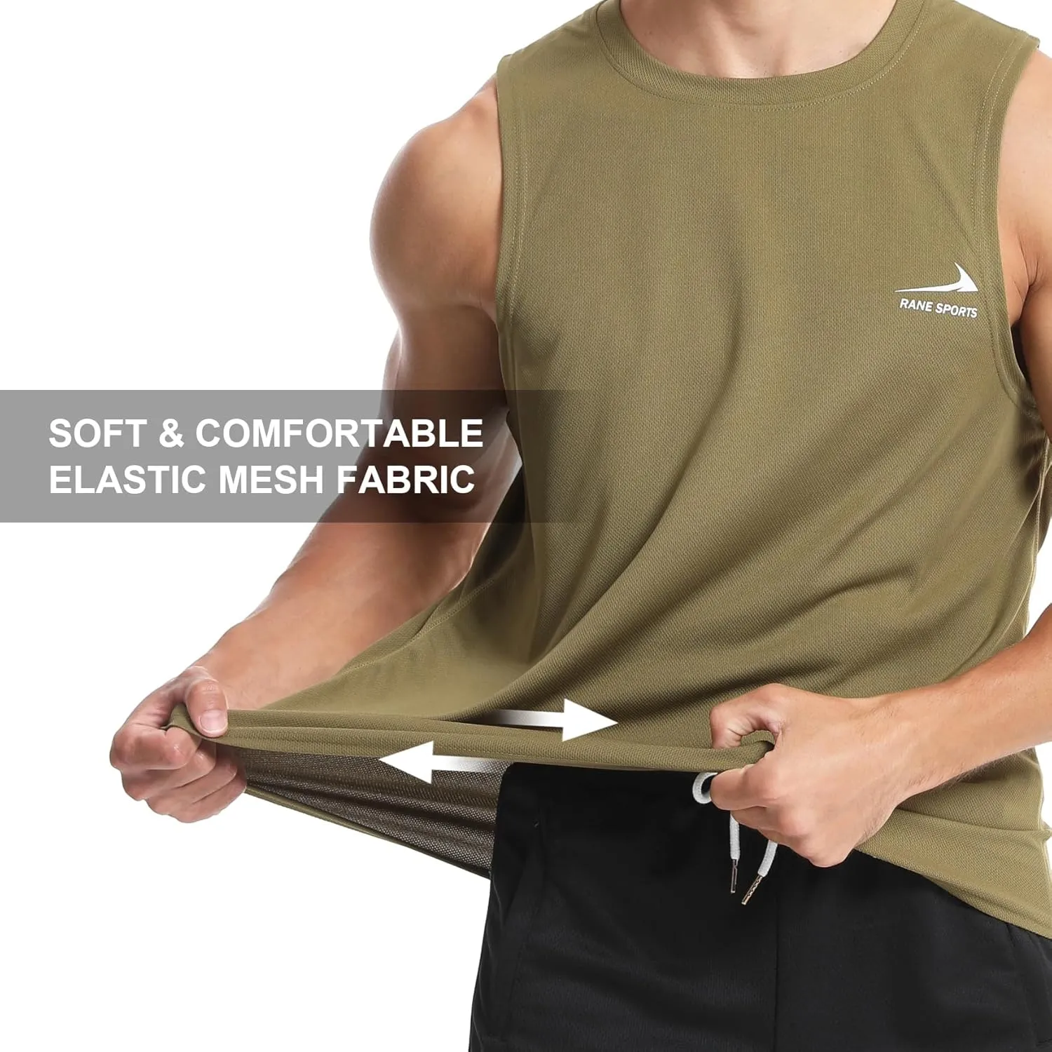 Men's Sleeveless Gym Shirts Quick-Drying Training Running Bodybuilding Athletic Tank Top