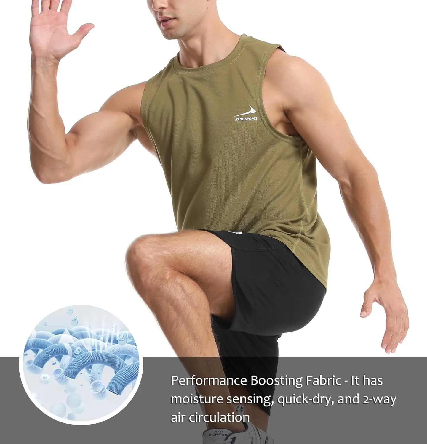 Men's Sleeveless Gym Shirts Quick-Drying Training Running Bodybuilding Athletic Tank Top