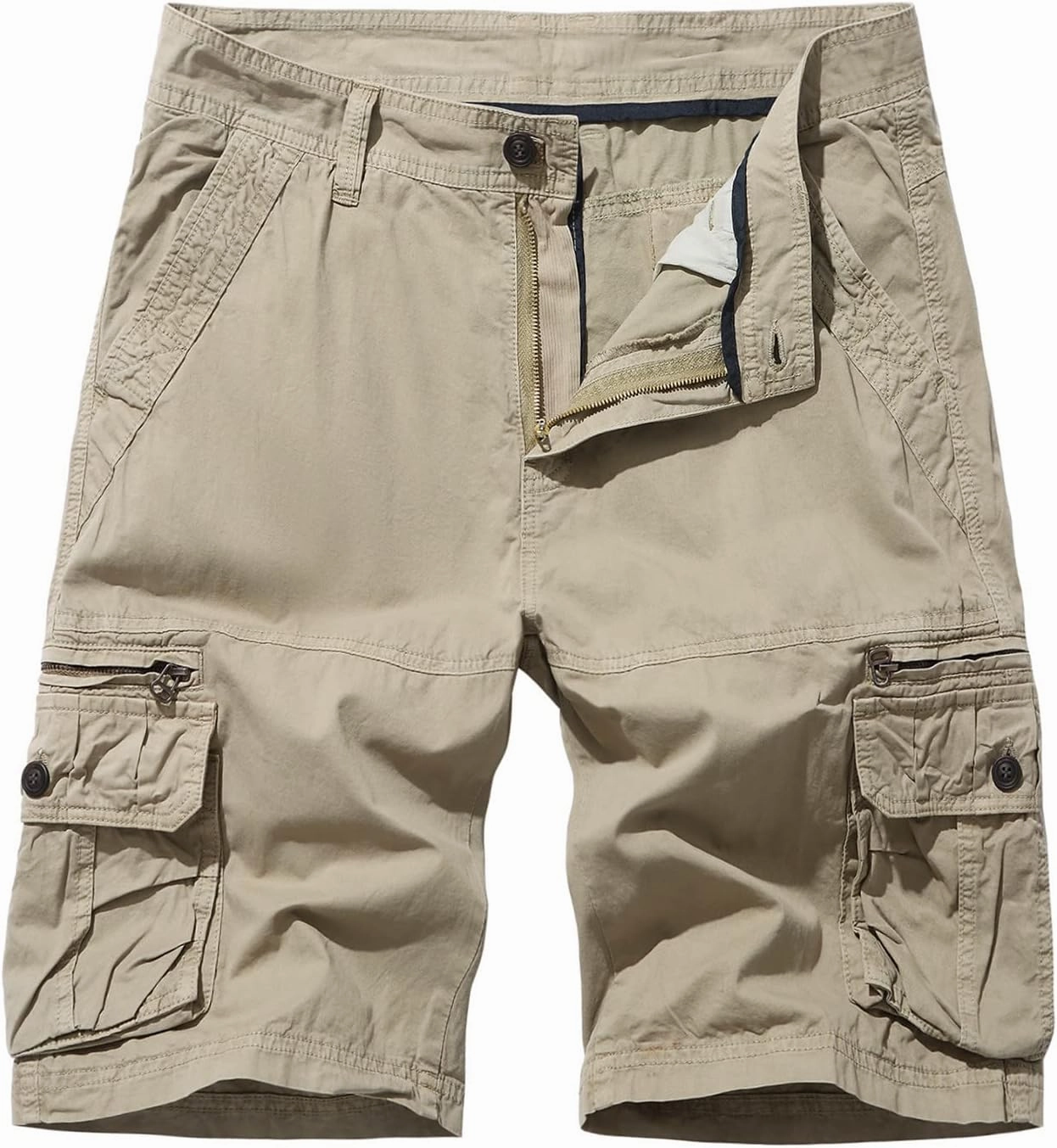 Mens Casual Shorts 7 Inch Inseam Stretch Multi Pocket Cargo Shorts Regular Fit Hiking Athletic Shorts Trendy Clothes