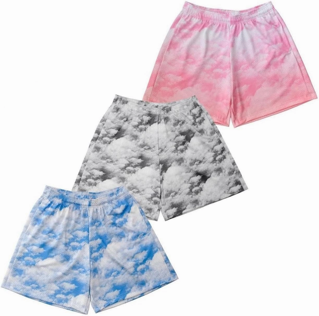 Mens Cool Graphic Print Athletic Shorts Mesh Mens Fashion Quick-Dry Running Shorts for Basketball