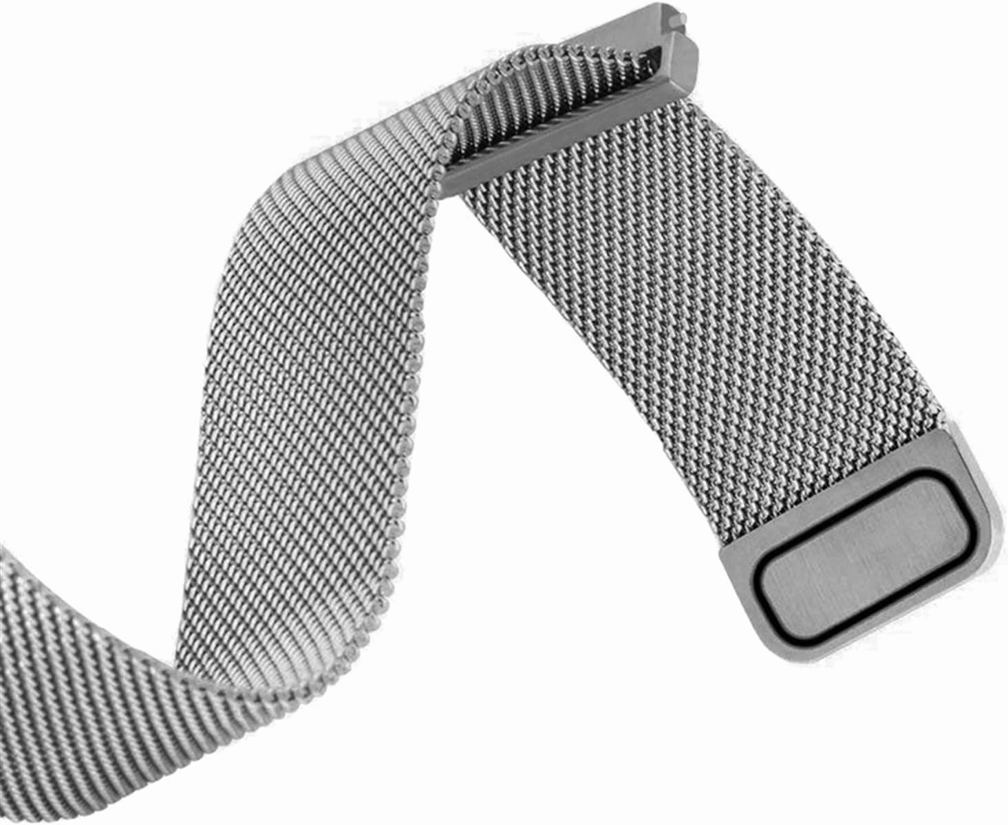 Metal Stainless Steel Watch Strap 20/22/24mm Silver Solid Strap Button Concealed Clasp Replacement Band for Men Watches