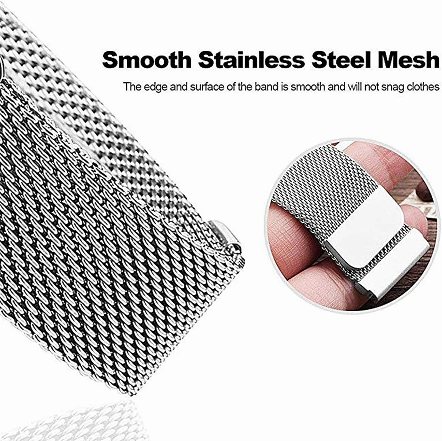 Metal Stainless Steel Watch Strap 20/22/24mm Silver Solid Strap Button Concealed Clasp Replacement Band for Men Watches