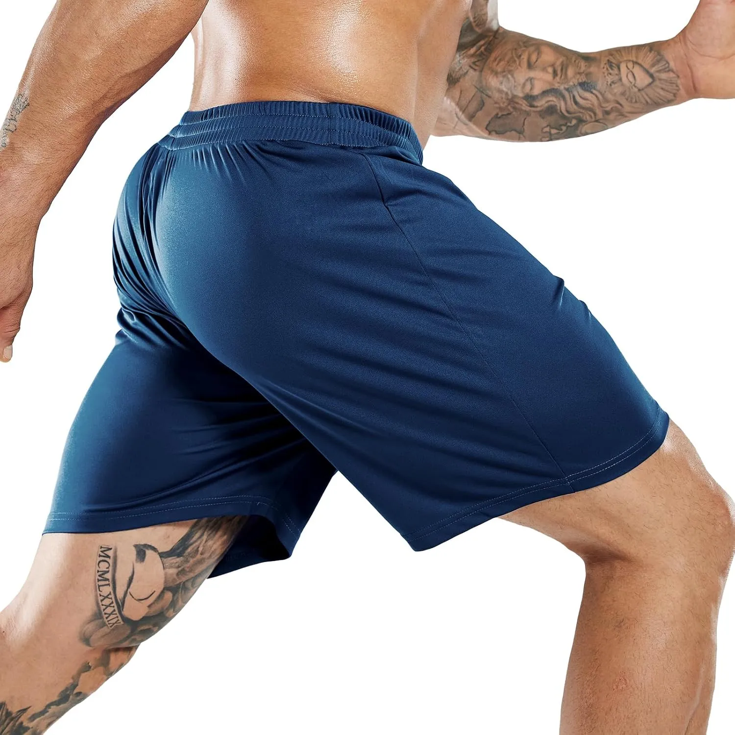 MIER Men's Quick-Dry Athletic/Soccer/Basketball Shorts Without Pockets No Liner Running Workout Training Active Shorts