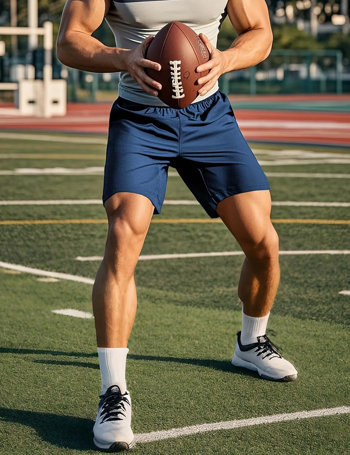 MIER Men's Quick-Dry Athletic/Soccer/Basketball Shorts Without Pockets No Liner Running Workout Training Active Shorts