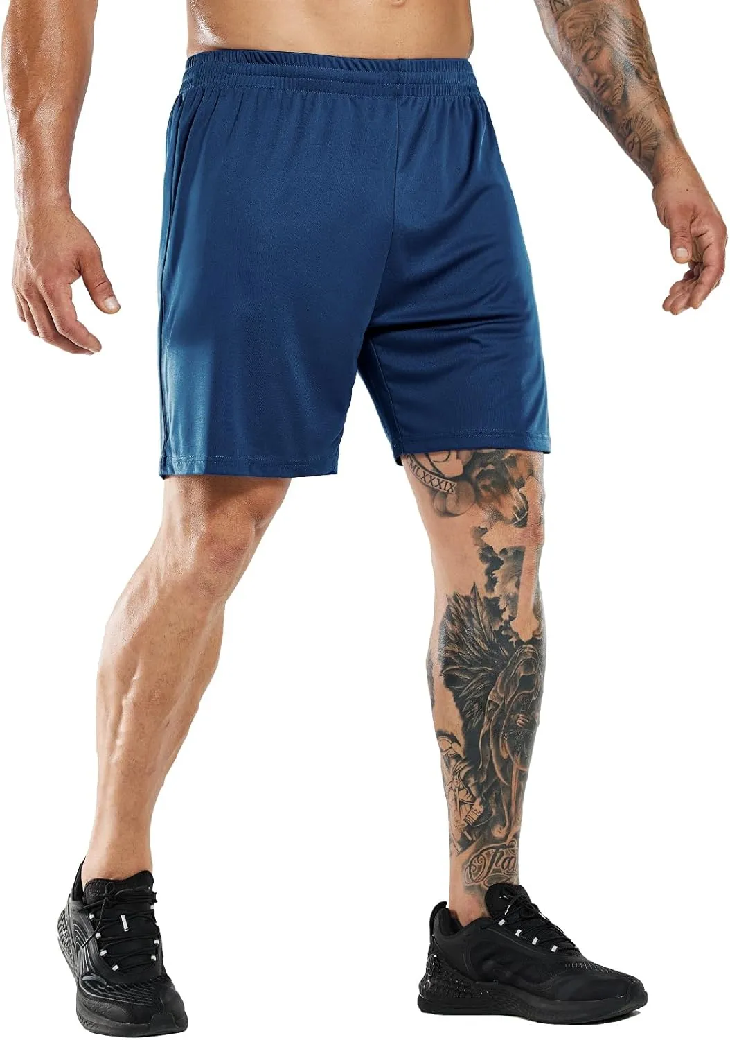 MIER Men's Quick-Dry Athletic/Soccer/Basketball Shorts Without Pockets No Liner Running Workout Training Active Shorts