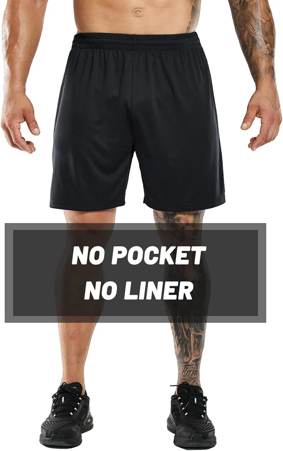 MIER Men's Quick-Dry Athletic/Soccer/Basketball Shorts Without Pockets No Liner Running Workout Training Active Shorts
